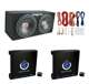 AKS8 + 2 x AC15001M + TNE212D Planet Audio 1500W Mono Amplifier (2 Pack) & 12" 1200W Loaded Sub Box & Wire Kit
