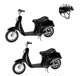 15130601 + 97778 Razor Pocket Mod Electric Retro Scooter, Black (2 Pack) + Helmet