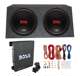 CXX124DVC + QSMBASS12 + R1100M + AKS8 Boss Chaos 12-Inch 1200W Subwoofer (Pair) with Box, Mono Amp & Wiring