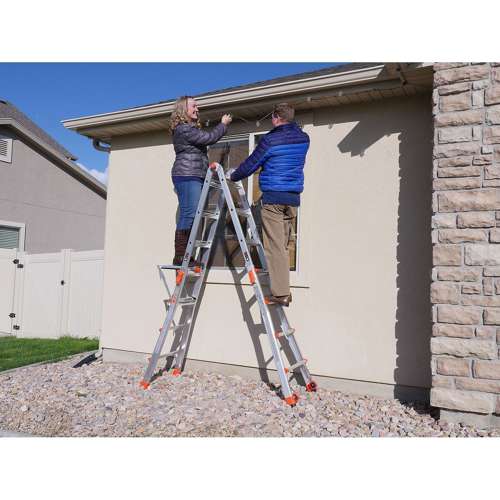 Little Giant Velocity 17 Foot Aluminum Folding Ladder & Work Platform