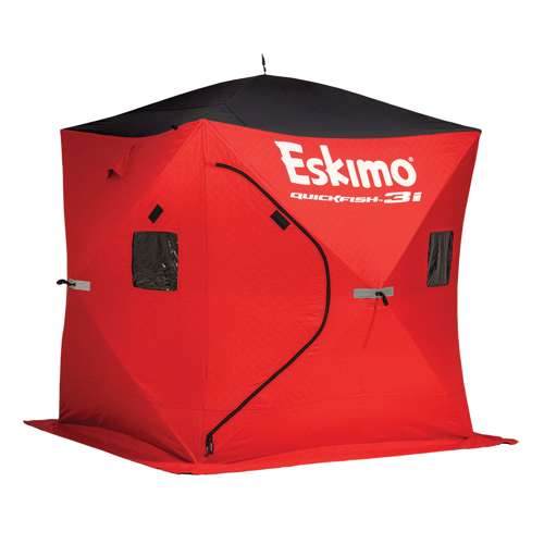 Eskimo QuickFish3 Insulated 3Person Pop Up Ice Fishing Shanty Shack