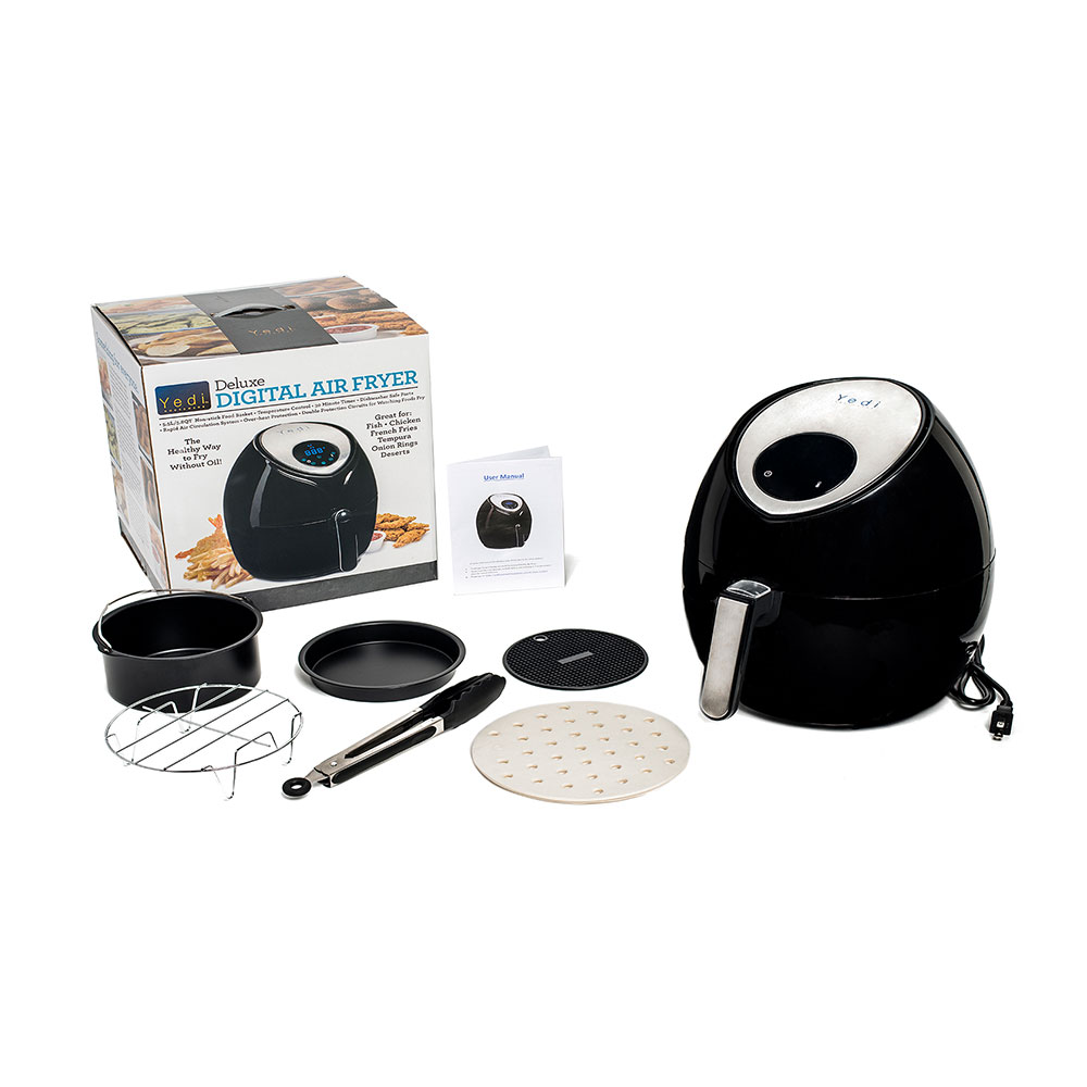 Yedi Houseware 3.7 Quart Total Package Air Fryer w\/ Deluxe Accessory Kit, Black  eBay