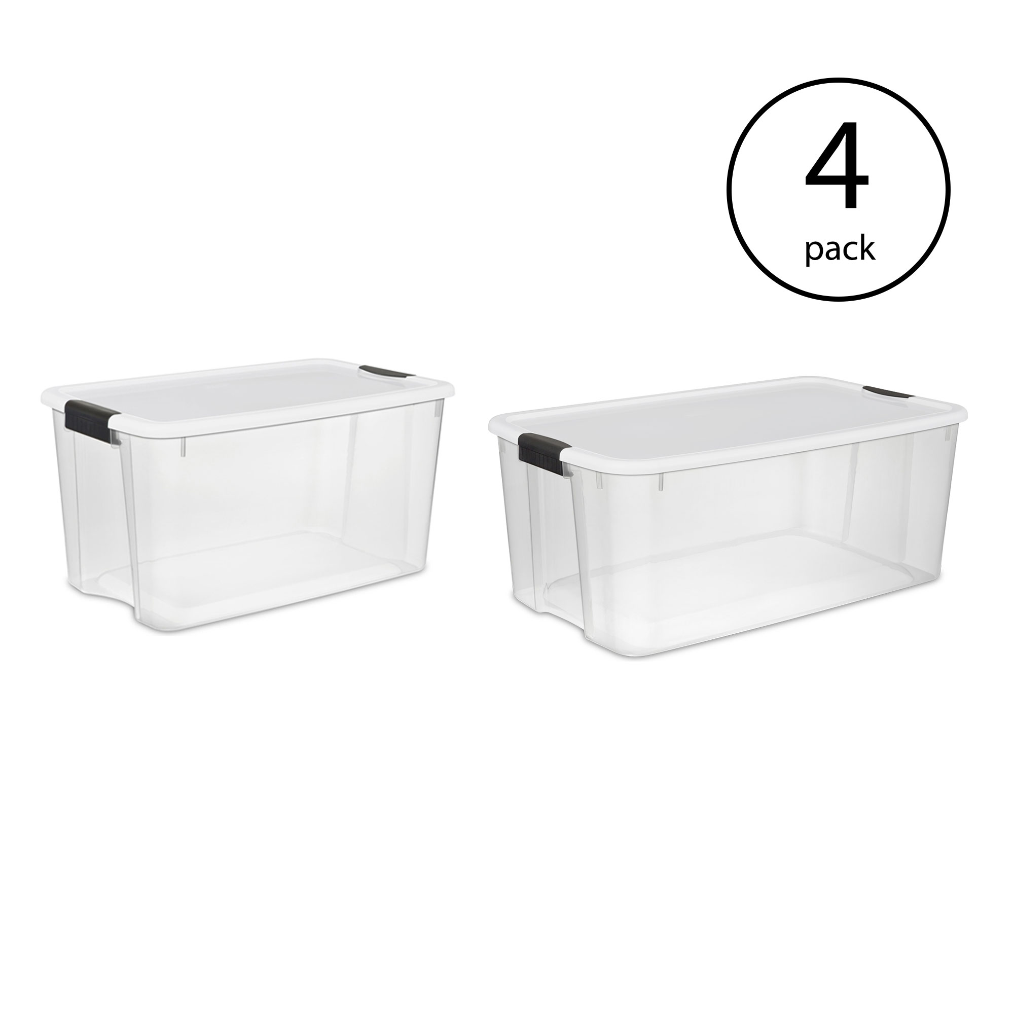 Sterilite 116 and 70 Quart Ultra Latching Storage Tote Container Clear