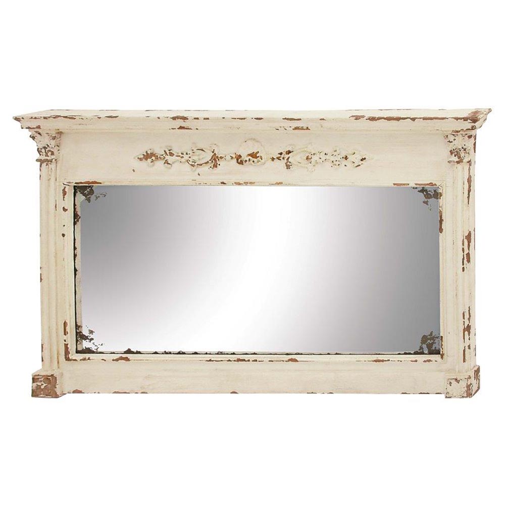 Deco 79 Farmhouse Rustic Distressed 59 x 36 Inch Wall Mirror Home Decor