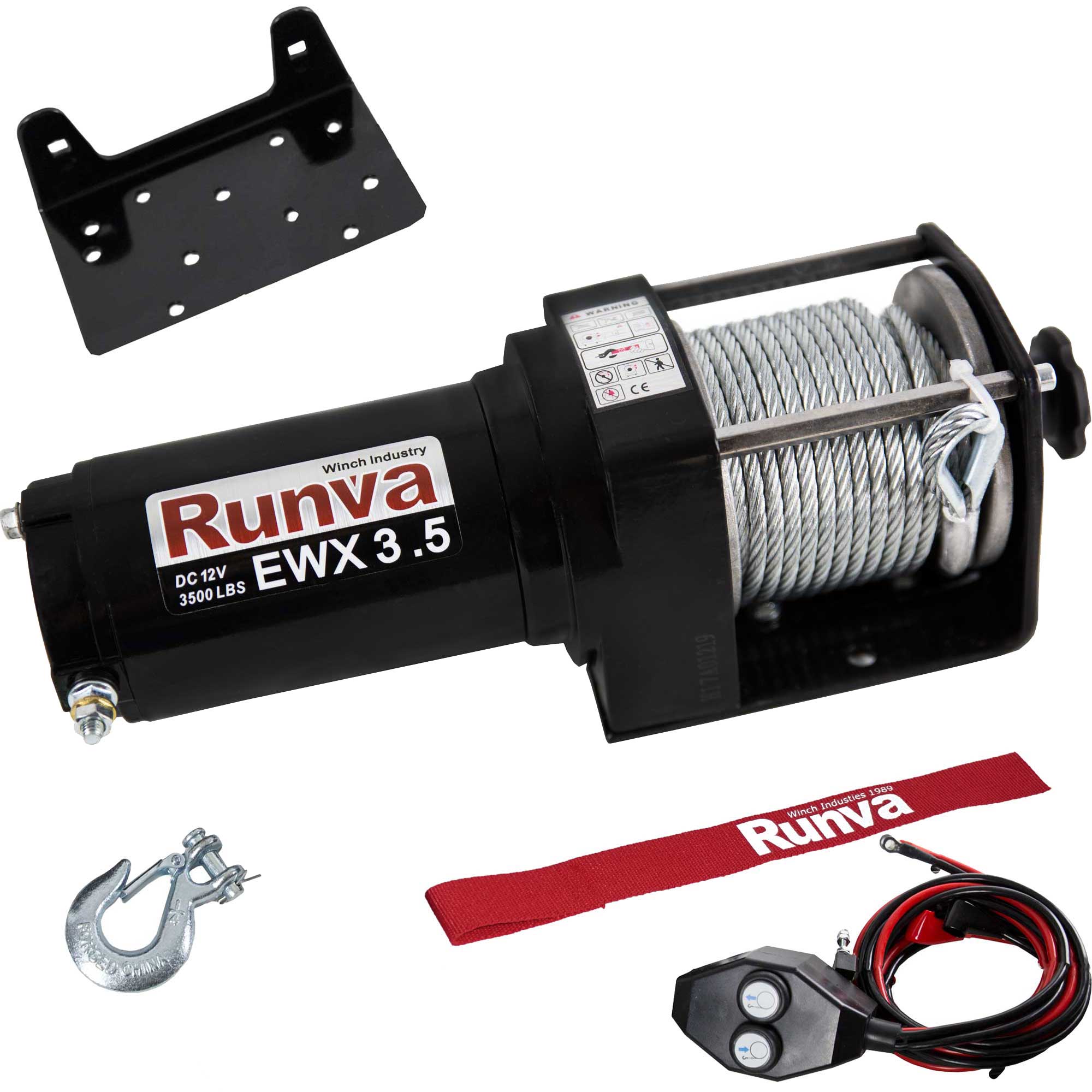 Runva 3500 Lbs Electric 12V ATV UTV Power Tow Winch with Remote Control EWX3500 eBay