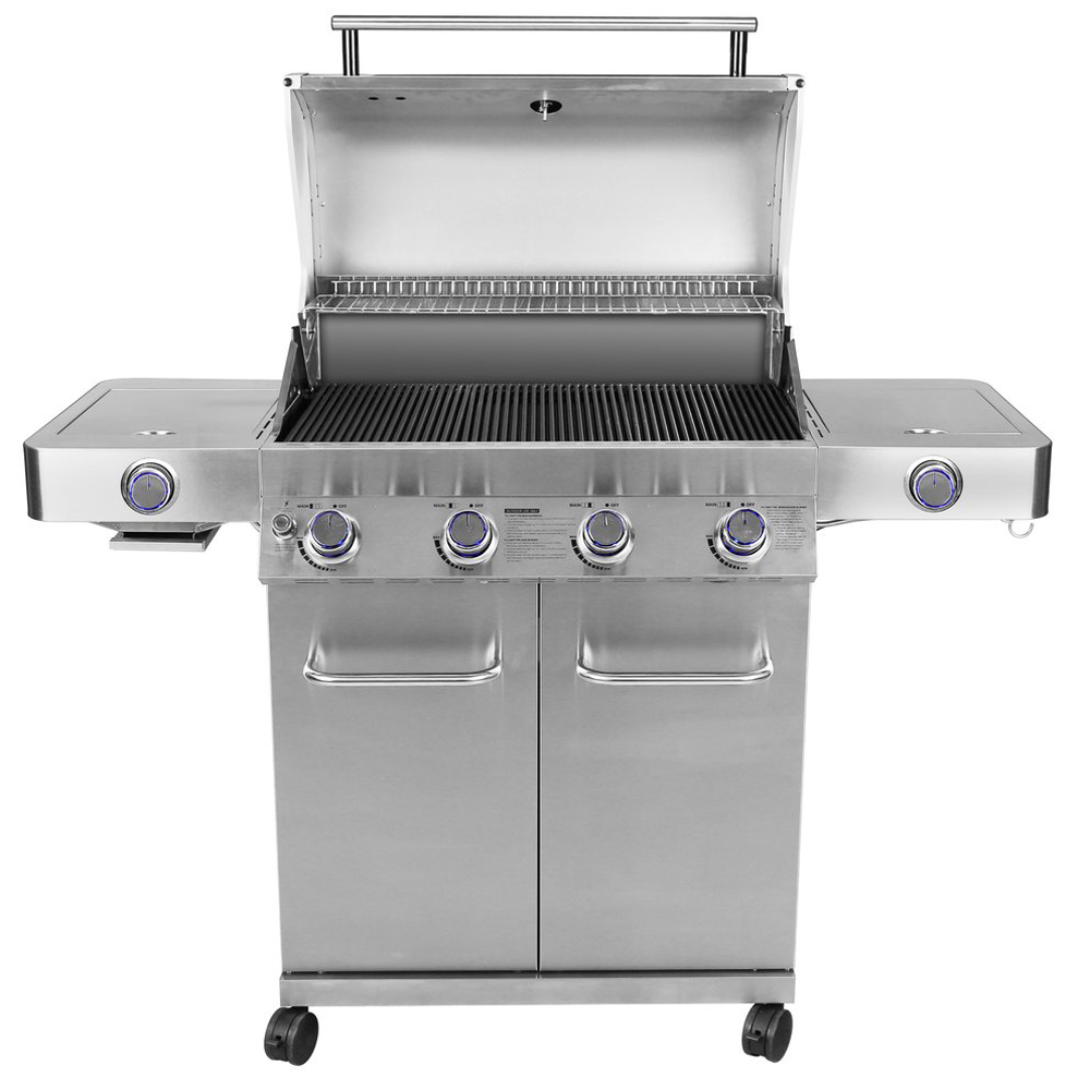 Monument Grills Stainless Steel 4 Burner Propane Gas Grill w/ Side Sear Burners eBay
