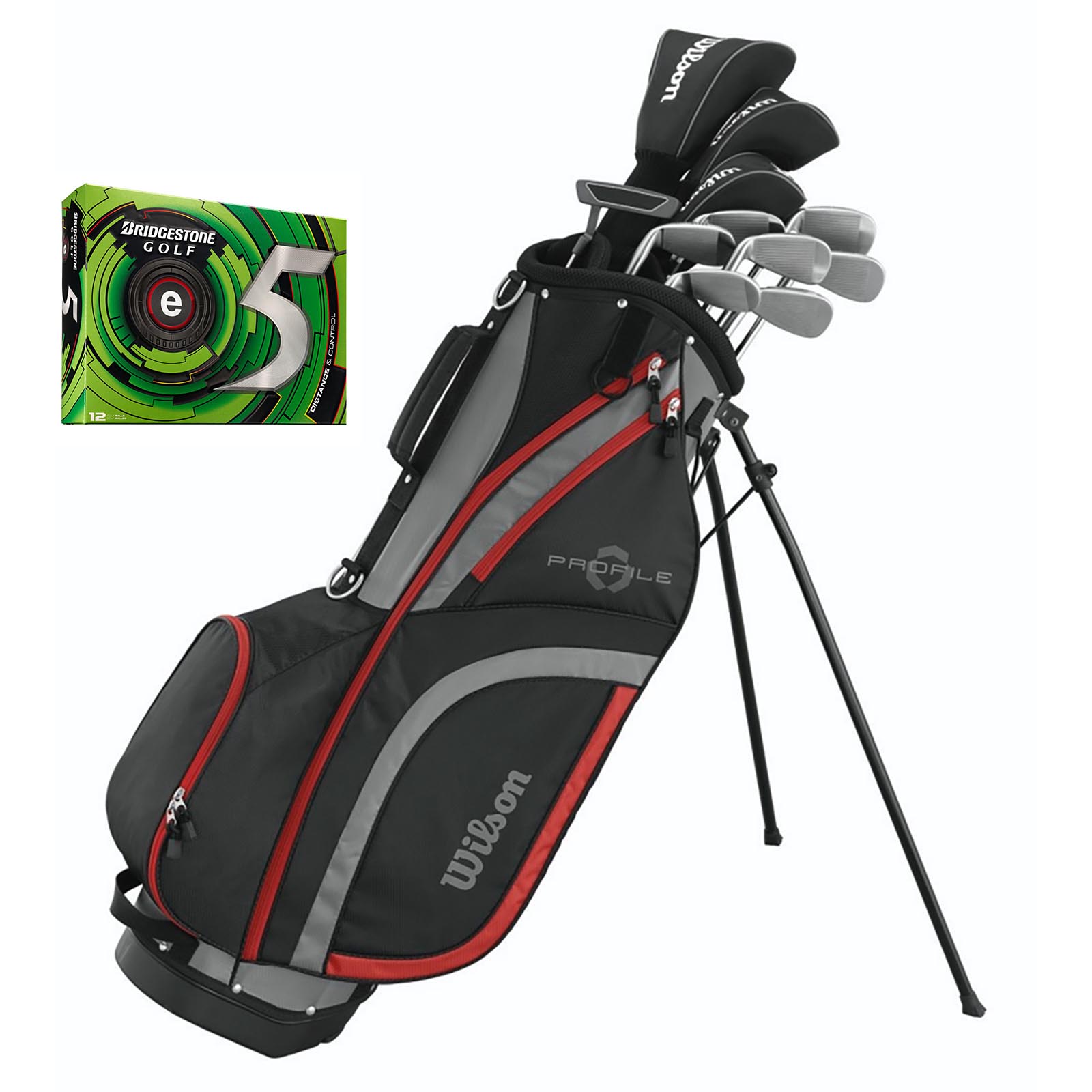 Wilson Profile XLS Men's RH Tall Golf Club Set with Bridgestone e5 Golf