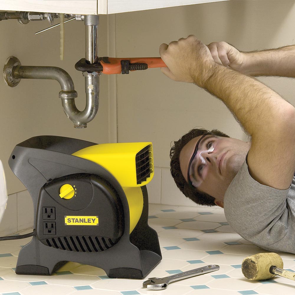 Stanley 3 Speed High Velocity Durable Utility Blower Fan with 2 Outlets