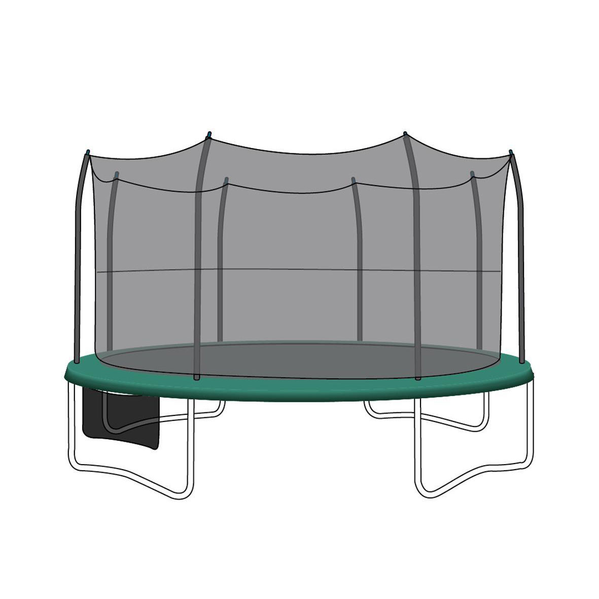 SkyBound Net for 15 Foot Trampolines with 8 StraightCurved Enclosure