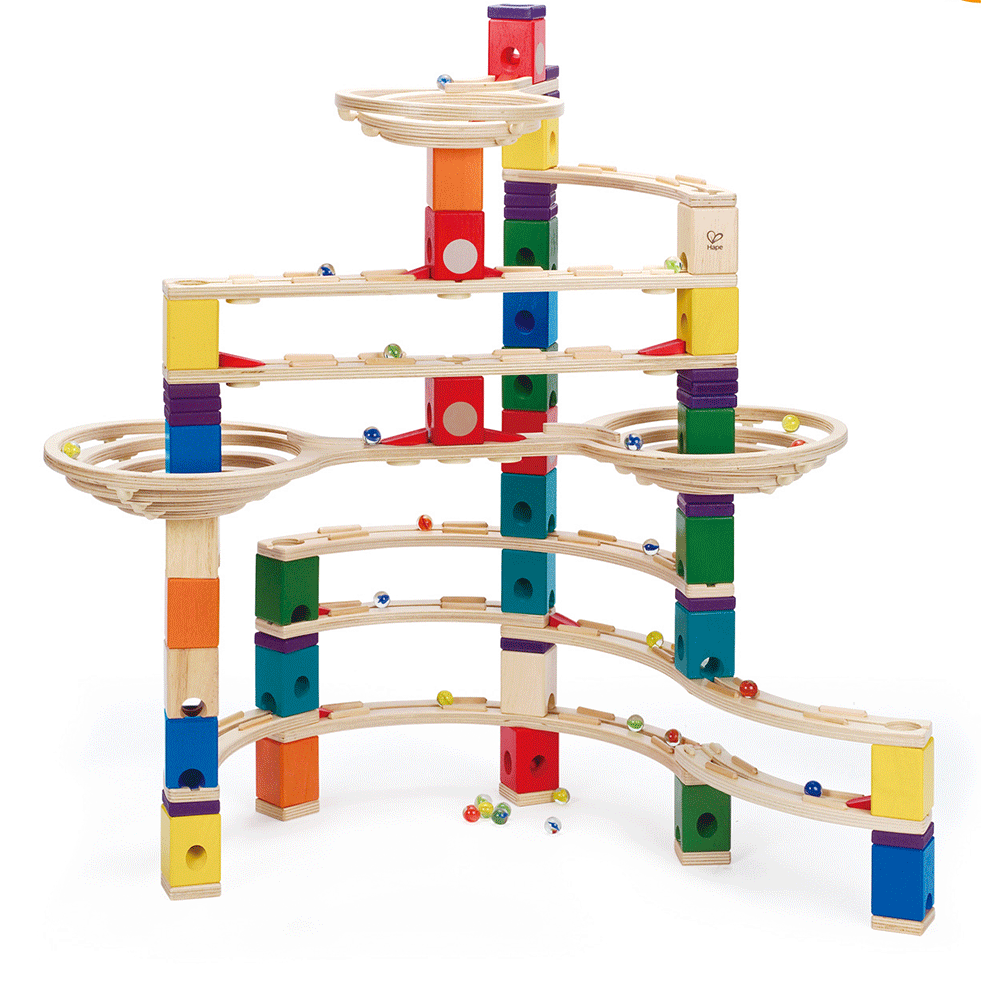 Hape Quadrilla Challenger Wooden Marble Run Race Maze Kid Toy Track Building Set 6943478007888