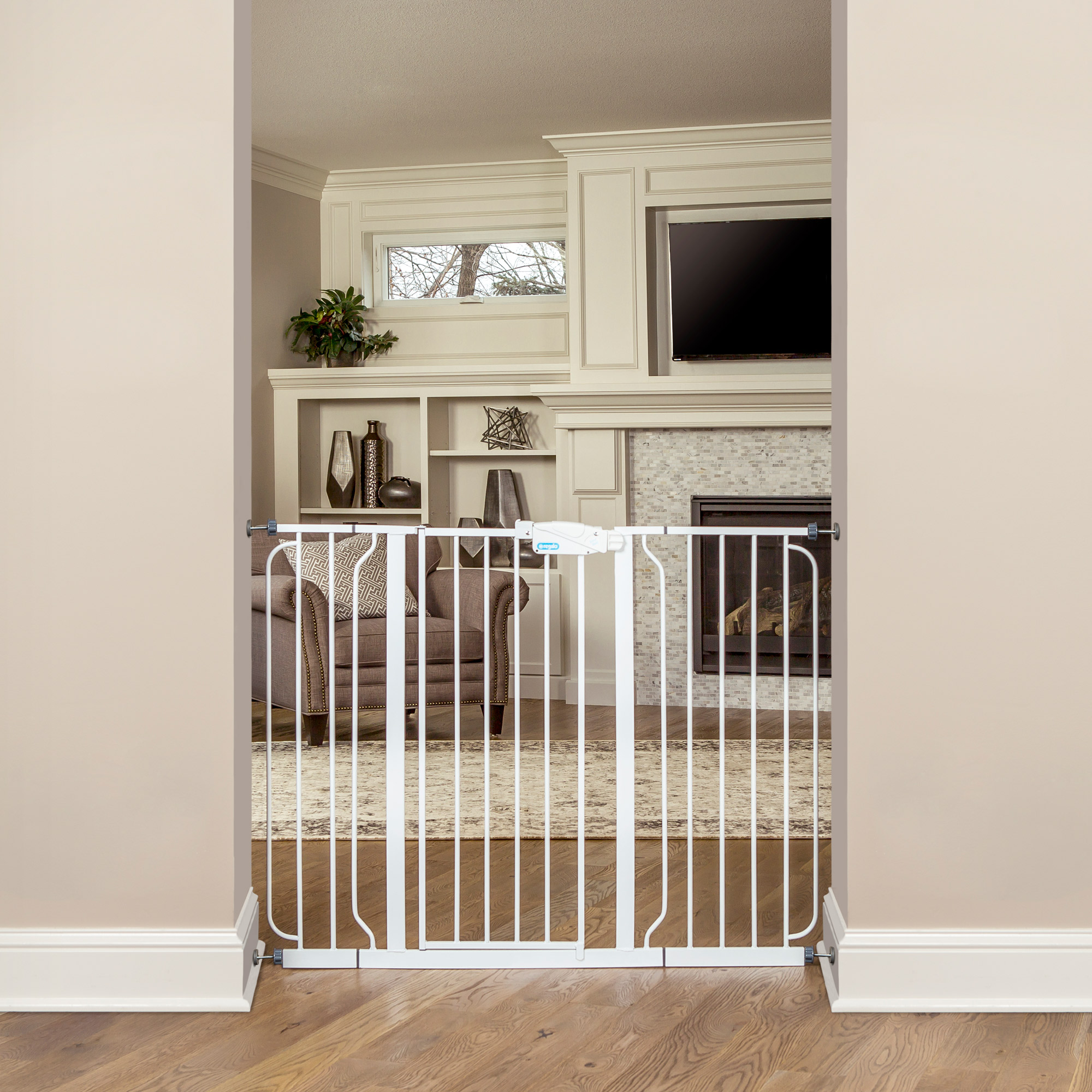 Regalo Metal Frame Easy Setup Adjustable WideSpan Extra Tall Baby Gate