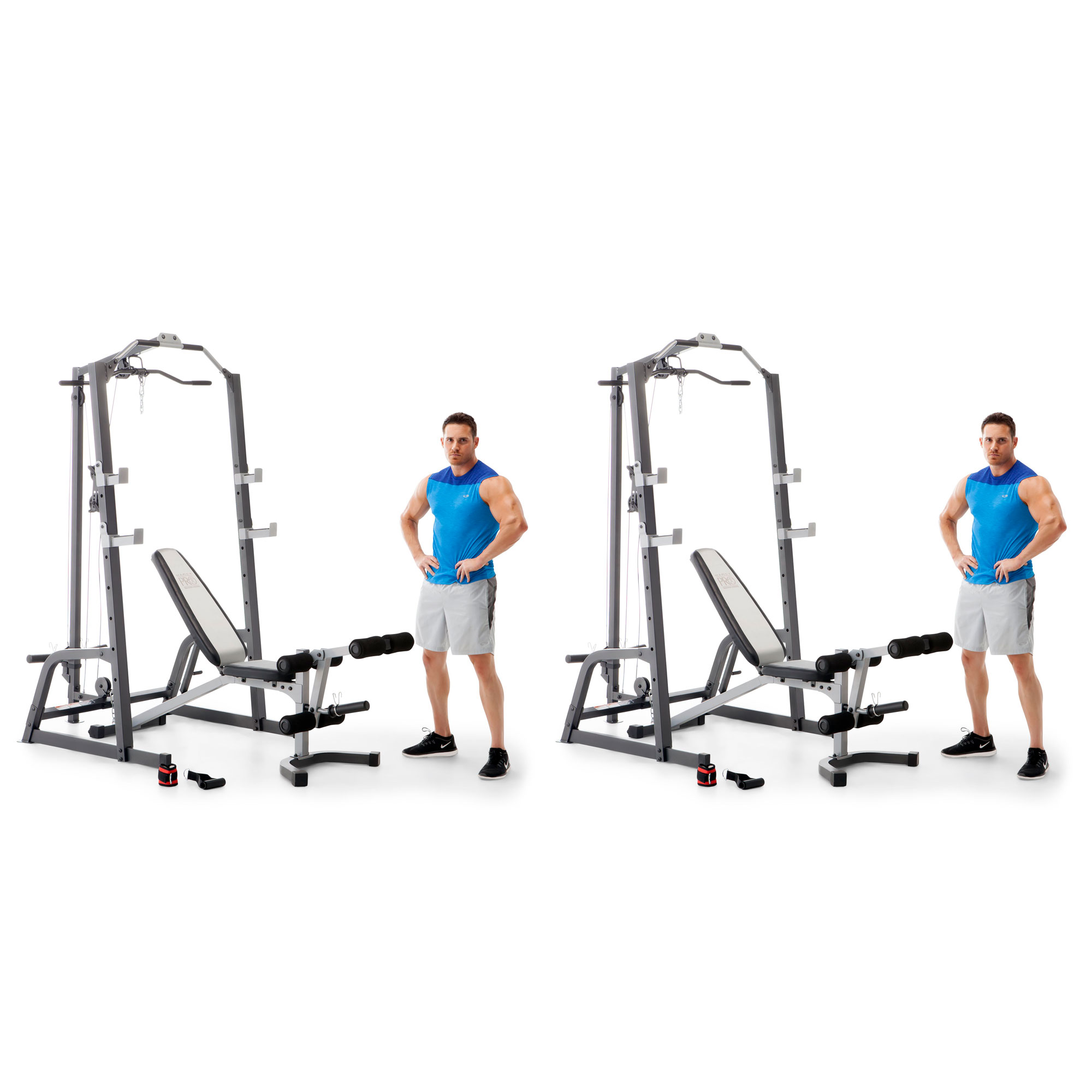 Marcy Home Gym Fitness Deluxe Cage System with Weight Lifting Bench (2