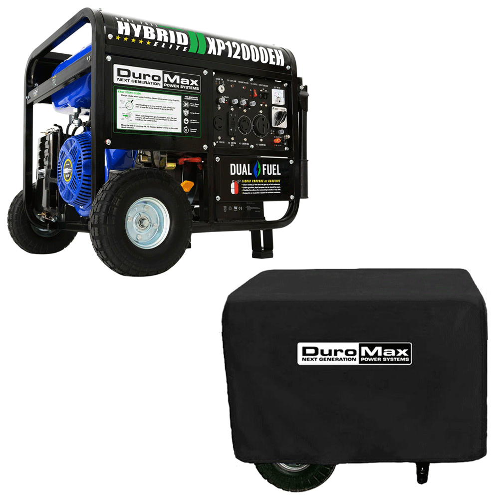 DuroMax 12000 Watt 18 HP Portable Hybrid Generator & Generator Dust