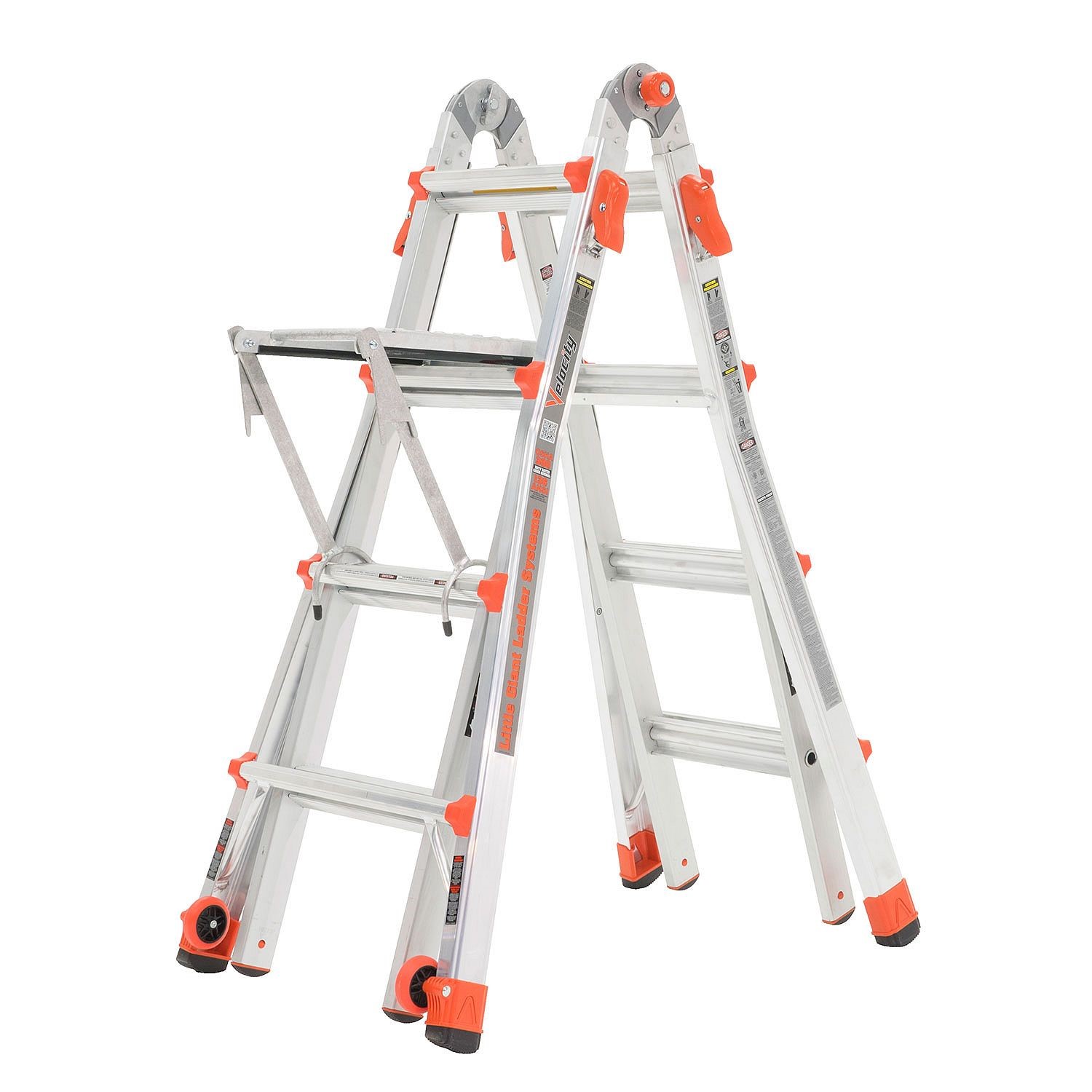 Little Giant Velocity 17 Foot Aluminum Adjustable Folding Ladder & Work 17 Ft. Aluminum Telescoping Work Plank