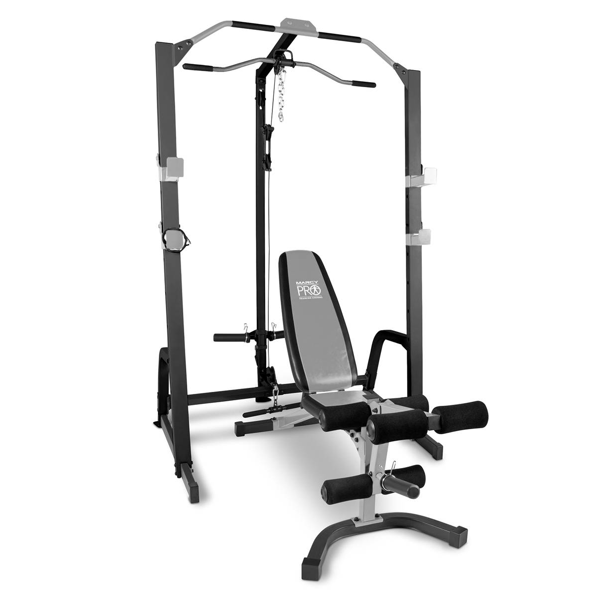Marcy Home Gym Fitness Deluxe Cage System with Weight Lifting Bench (2