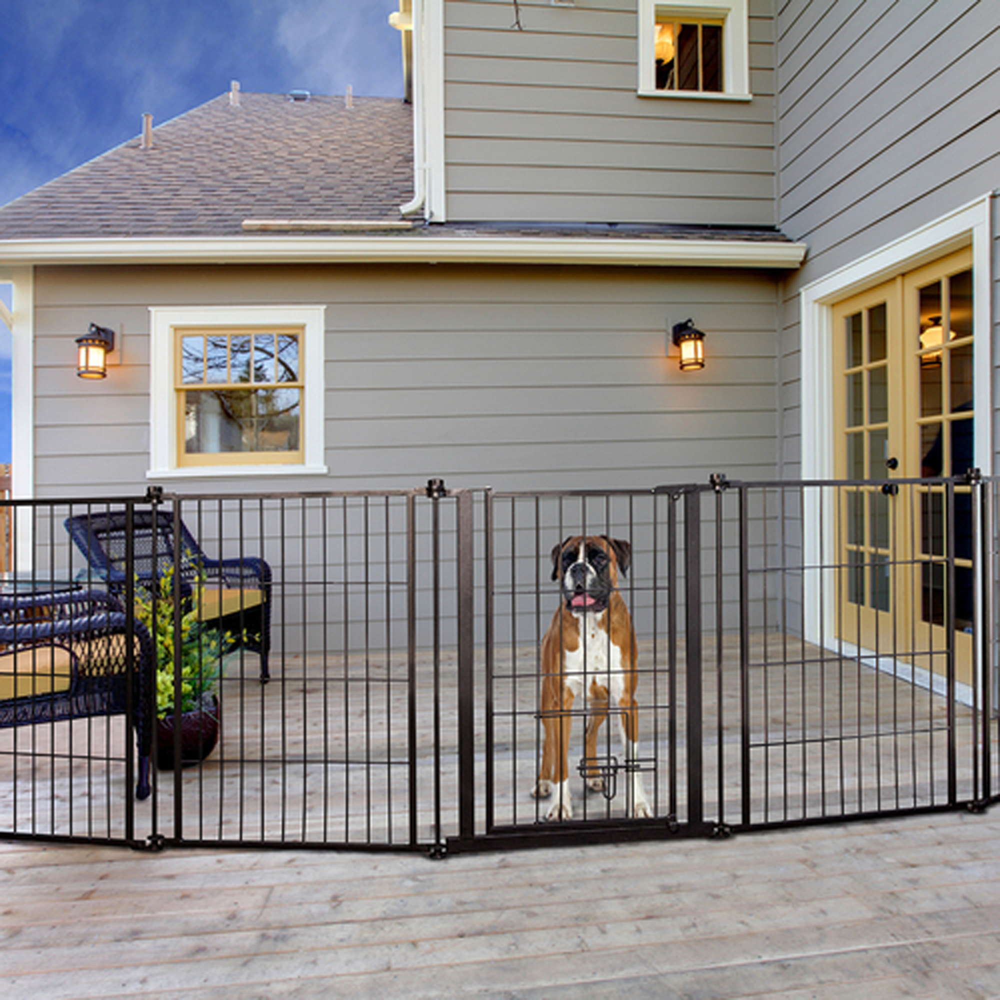 Carlson 36 Inch Tall Outdoor Chew Proof Super Wide Steel Pet Pen and