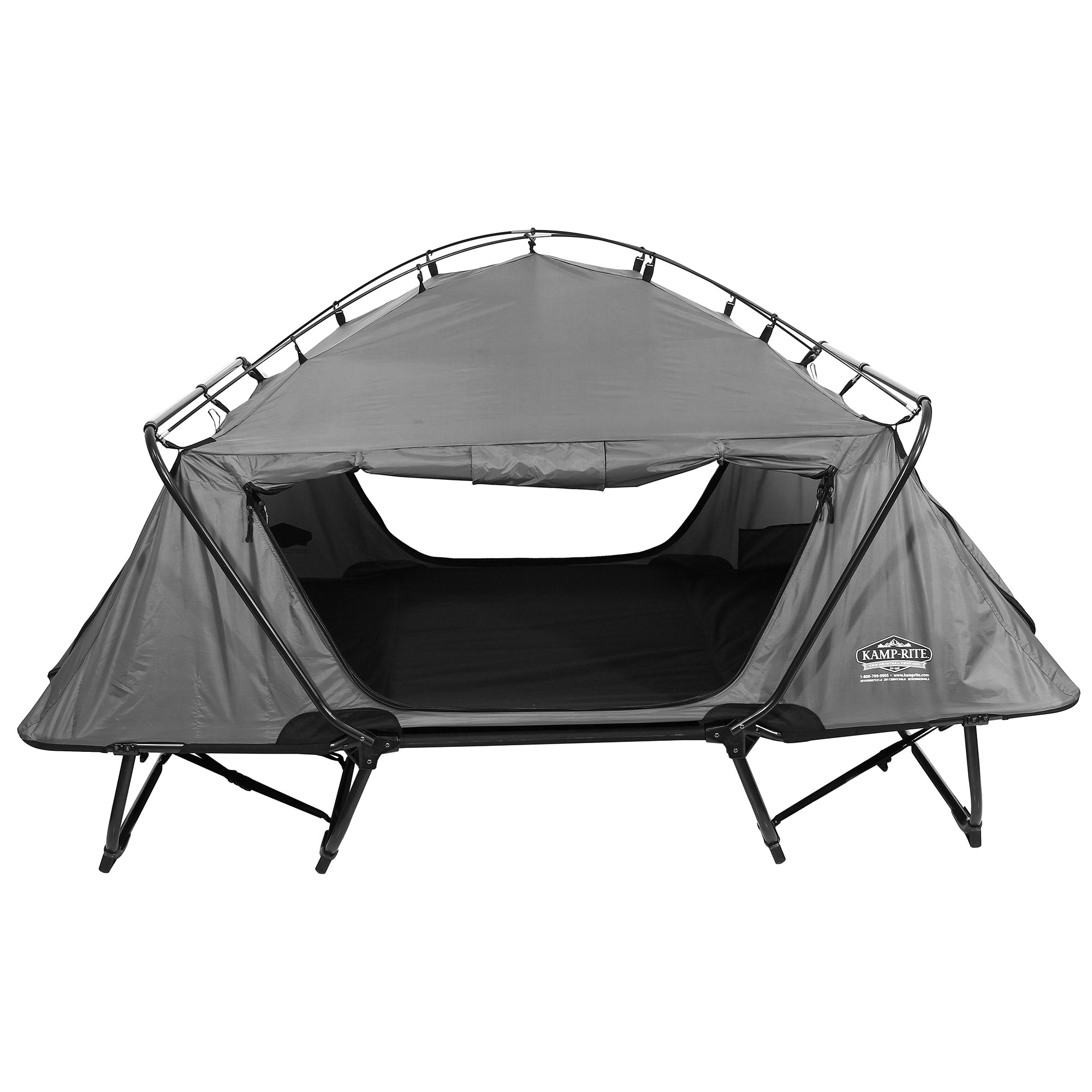 KampRite 2 Person Folding Off the Ground Camping Bed Double Tent Cot, Gray eBay