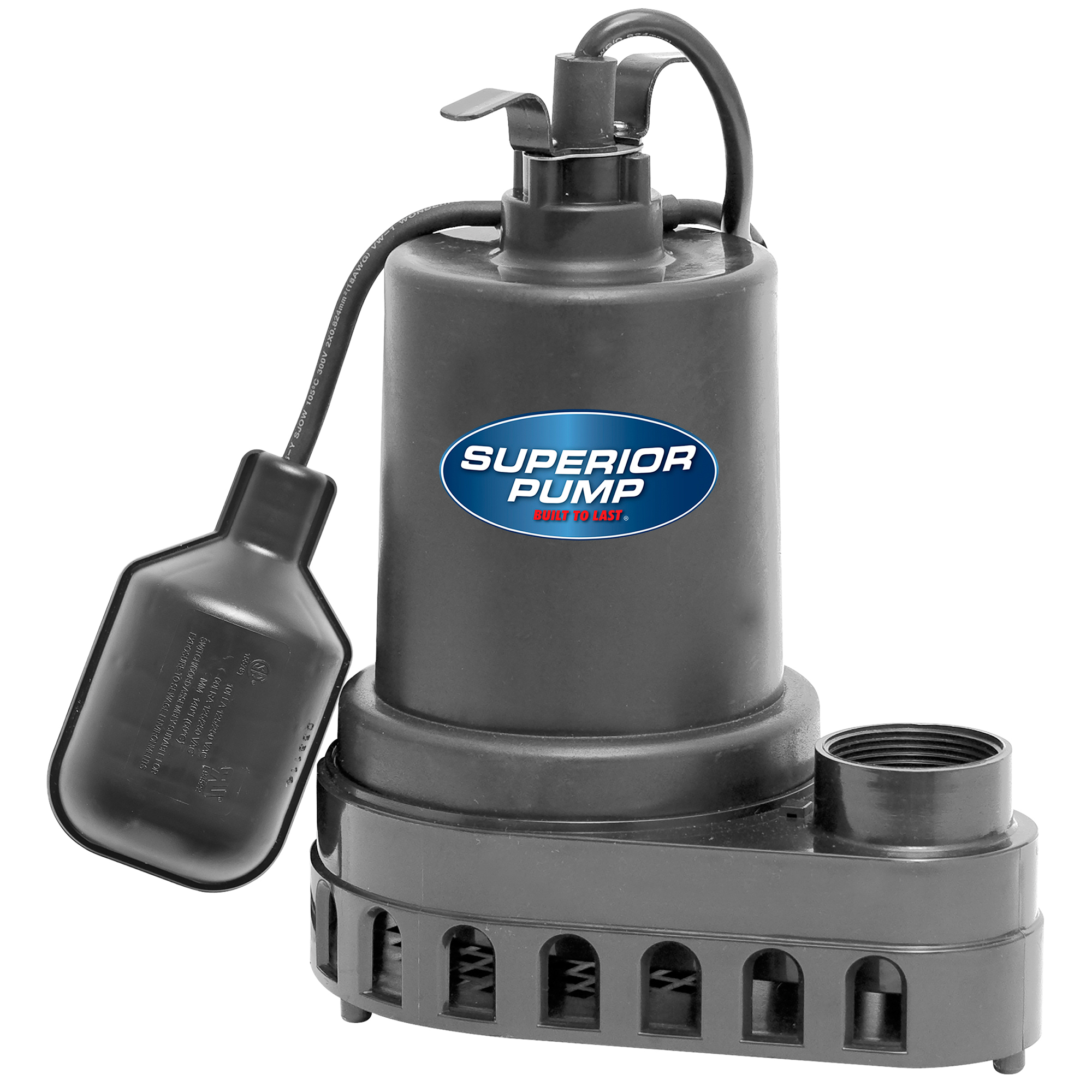 Superior Pump 92330 1/3 HP Thermoplastic SideDischarge Sump Pump