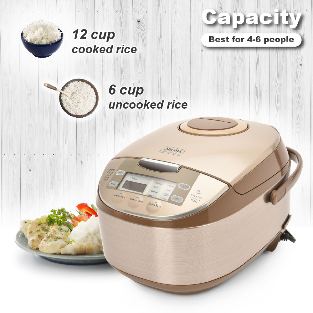 Aroma Professional Electric 12 Cup Rice & Multi Cooker & Steamer w