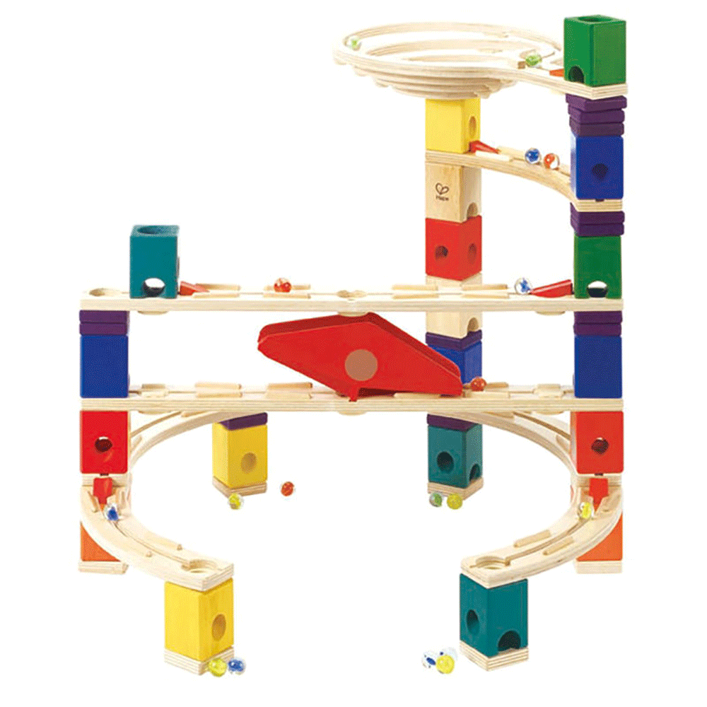 Hape Quadrilla Cyclone Wooden Marble Run Race Maze Building Set