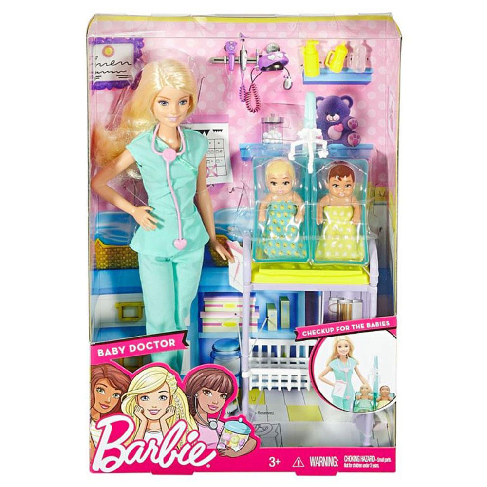 Mattel Barbie Careers Pretend Play Toddler Baby Doctor Doll and Medical