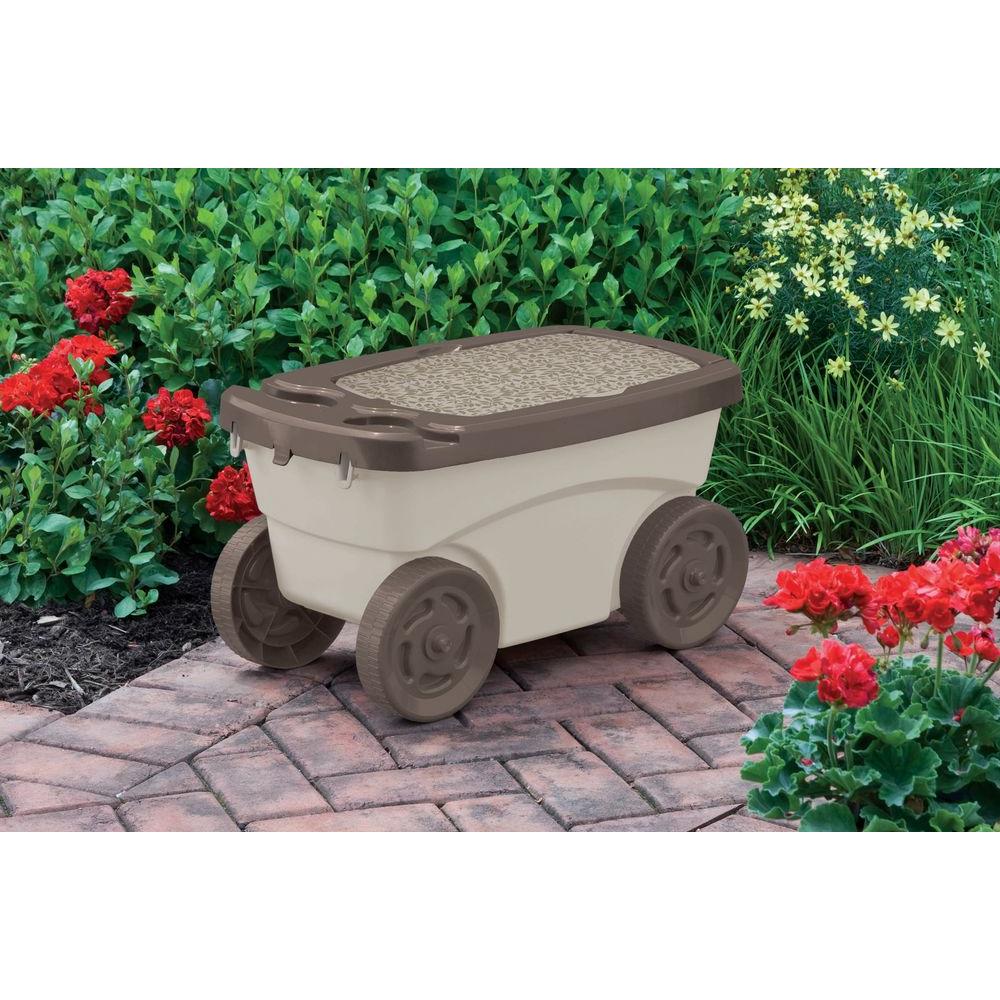 Suncast Portable 12.25 x 13-in Resin Multipurpose Garden Scooter Cart Open Box