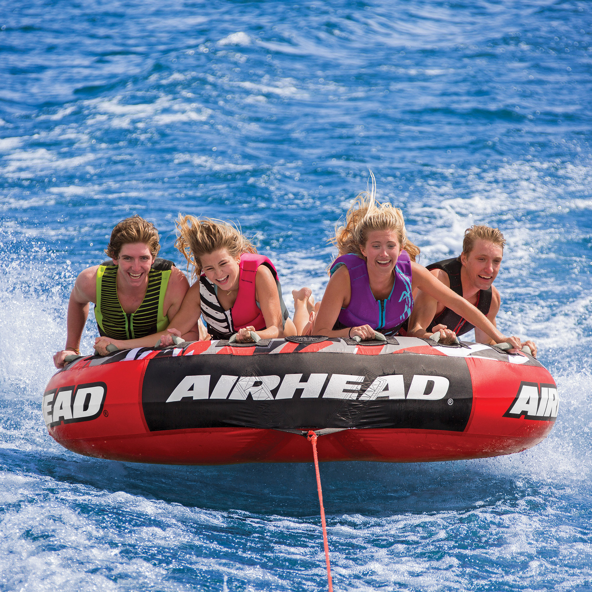 Airhead Mega Slice Inflatable Quadruple Rider Towable Tube Water Raft