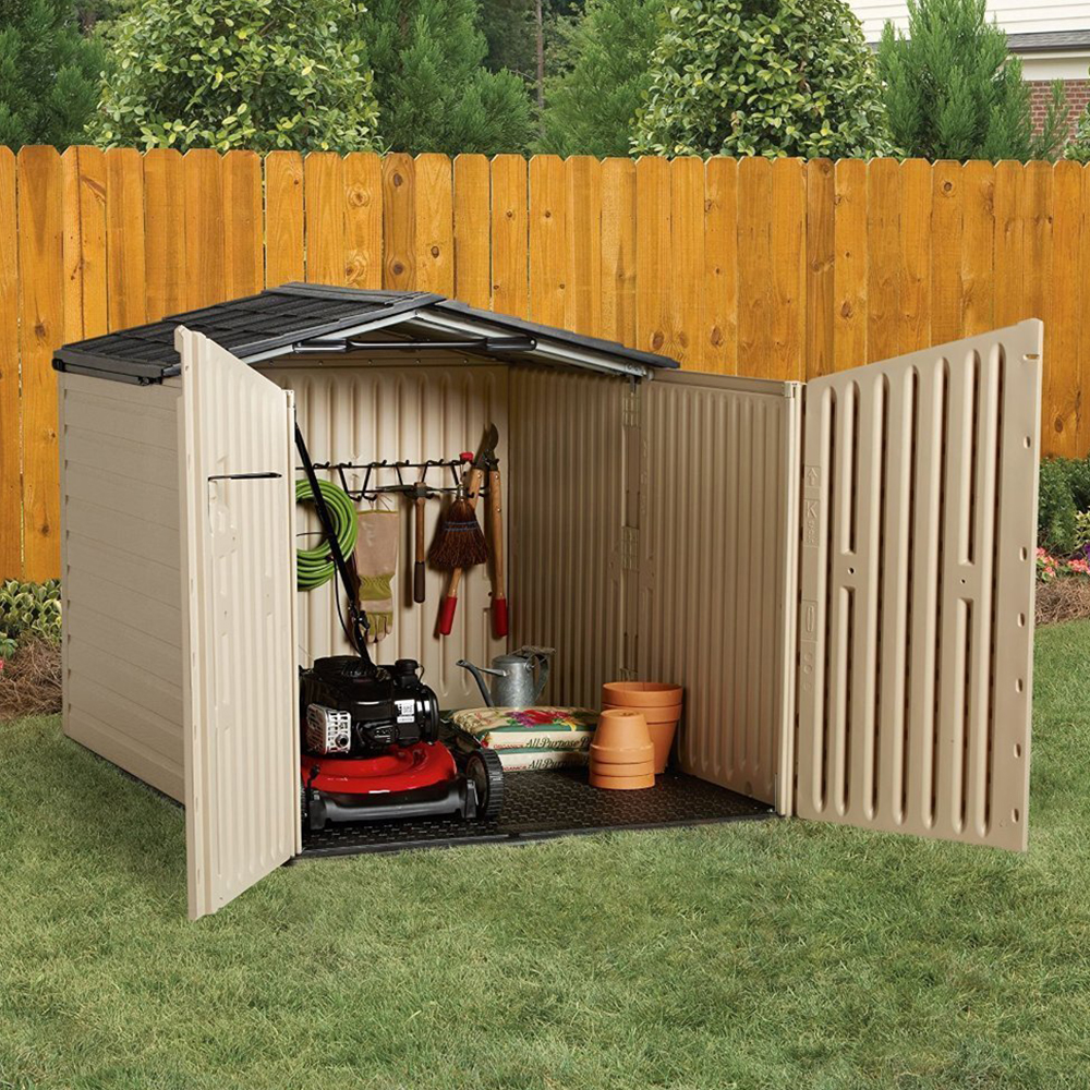 Rubbermaid 96 Cubic Feet Low-Profile Slide Lid Outdoor 