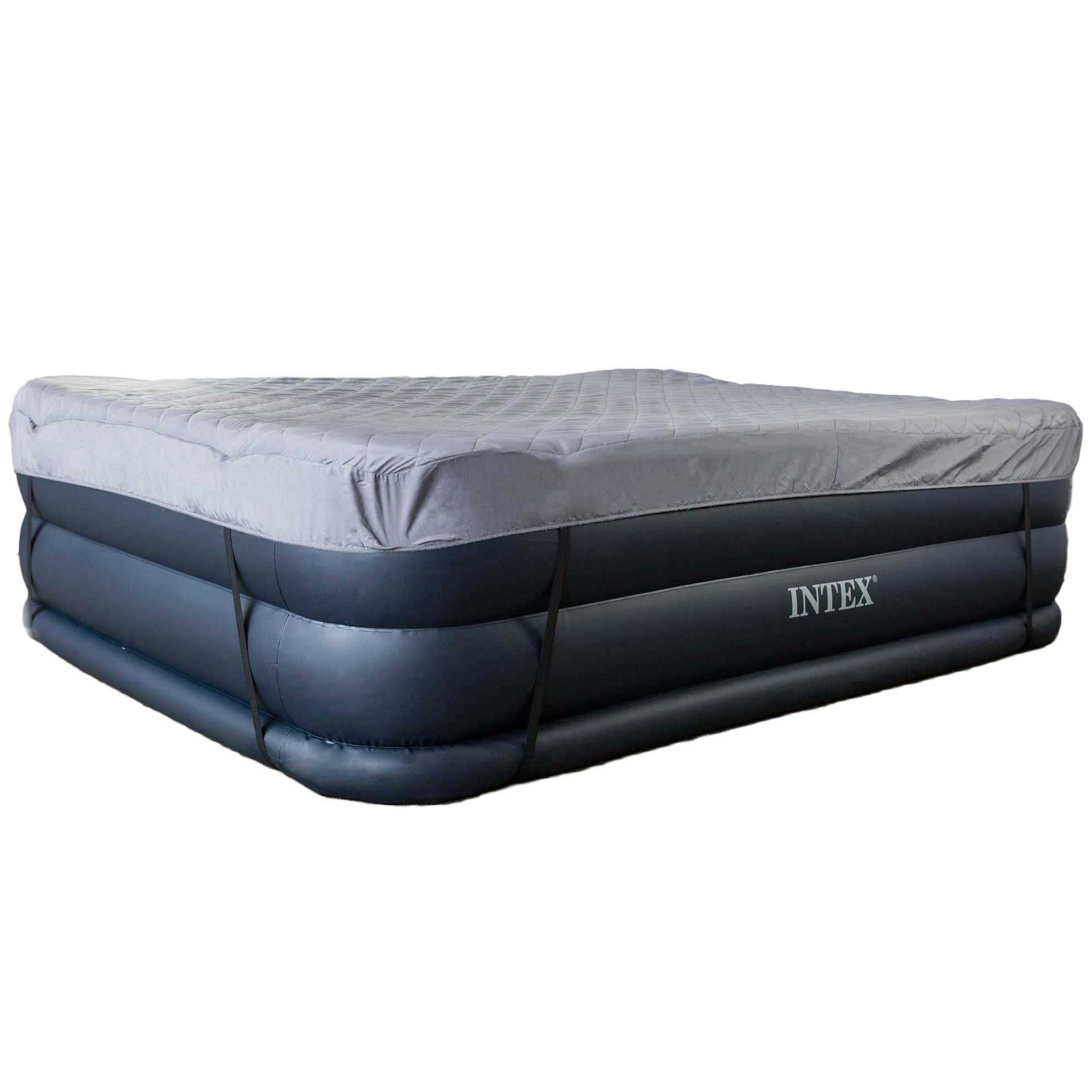 Queen Raised Downy Inflatable Indoor Air Mattress Bed with Built-In Pump