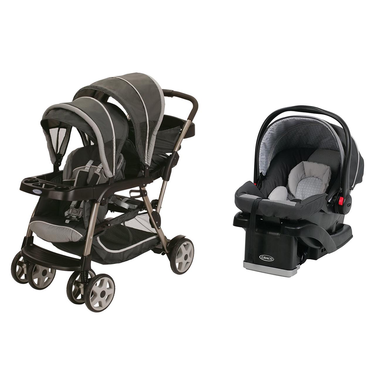 Graco Ready2Grow LX Dual Stroller (1934624) + Car Seat Travel System