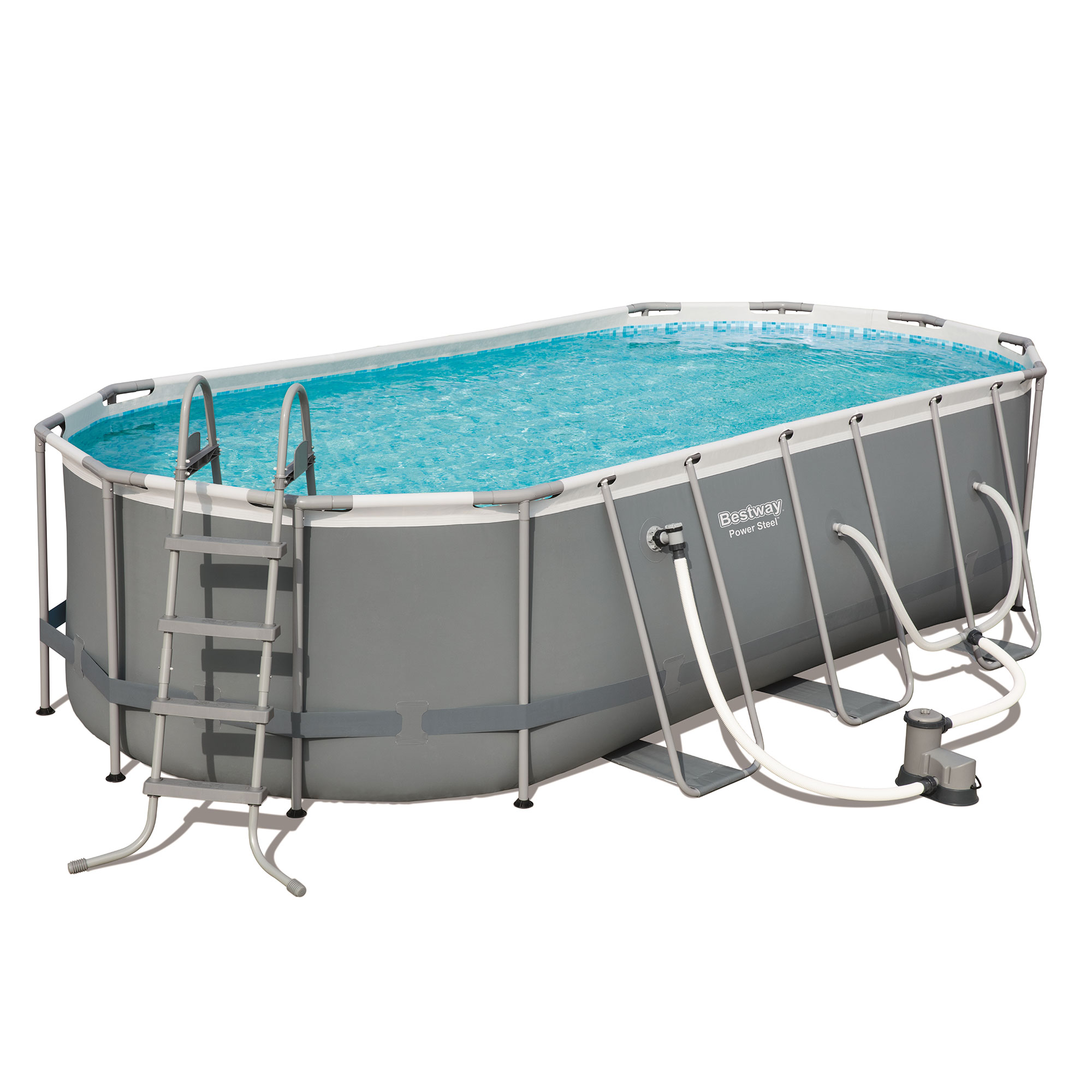 Bestway Power Steel 18 x 9 x 4 Foot Above Ground Swimming Pool Set with