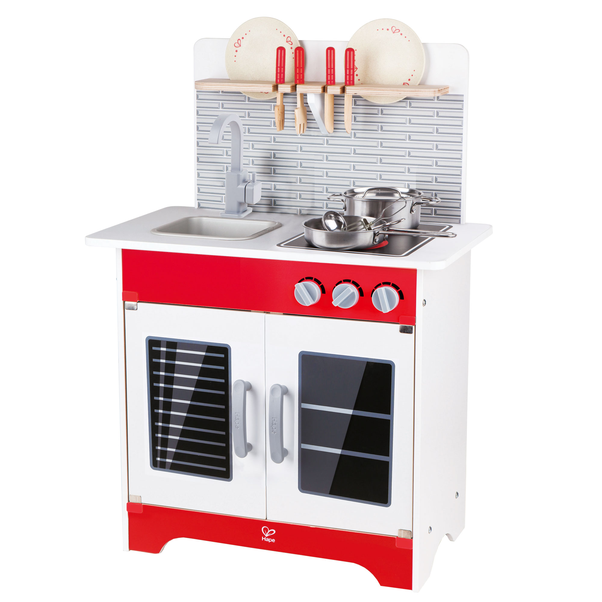 Hape Wooden City Cafe Pretend Cooking Play Kitchen Set Kids