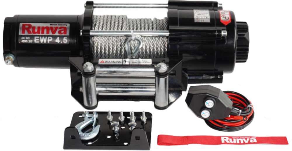Runva 4500 Lbs Electric 12V ATV UTV Power Tow Winch with Remote Control