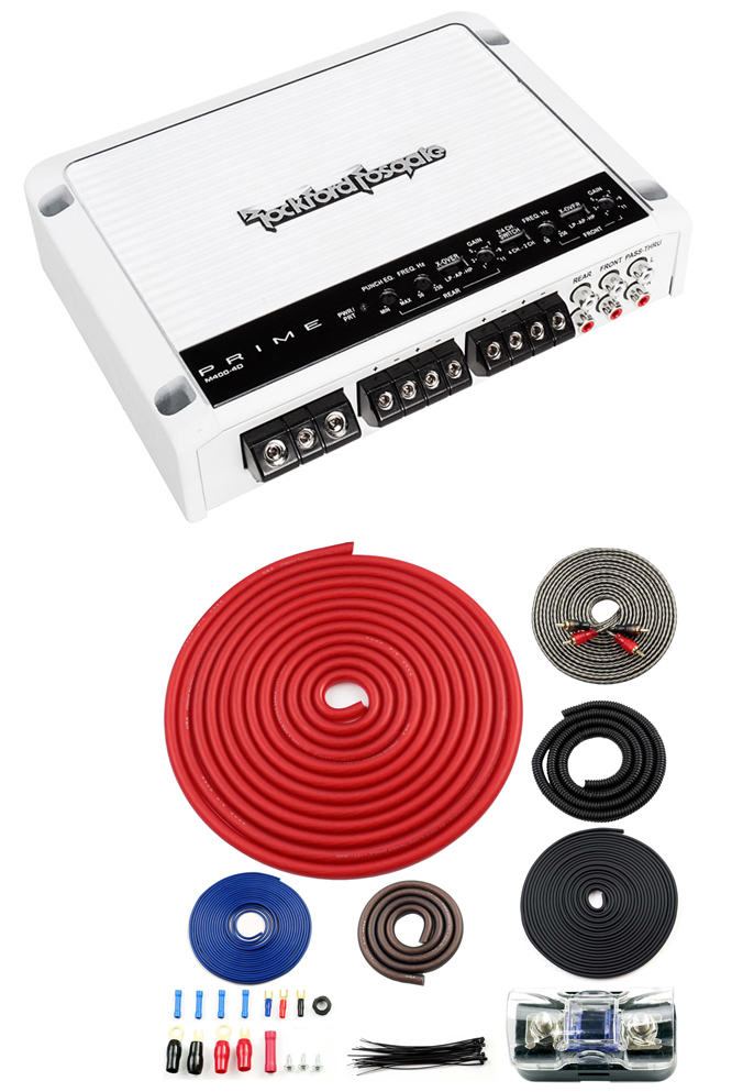 Rockford Fosgate M4004D 400W 4Channel FullRange ClassD Amplifier + Amp Kit 780687340803 eBay