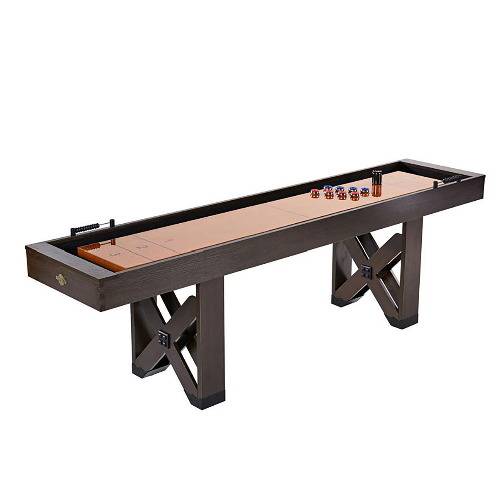 Lancaster 108 In 9 Foot Indoor Home Bar Shuffleboard Game Table w
