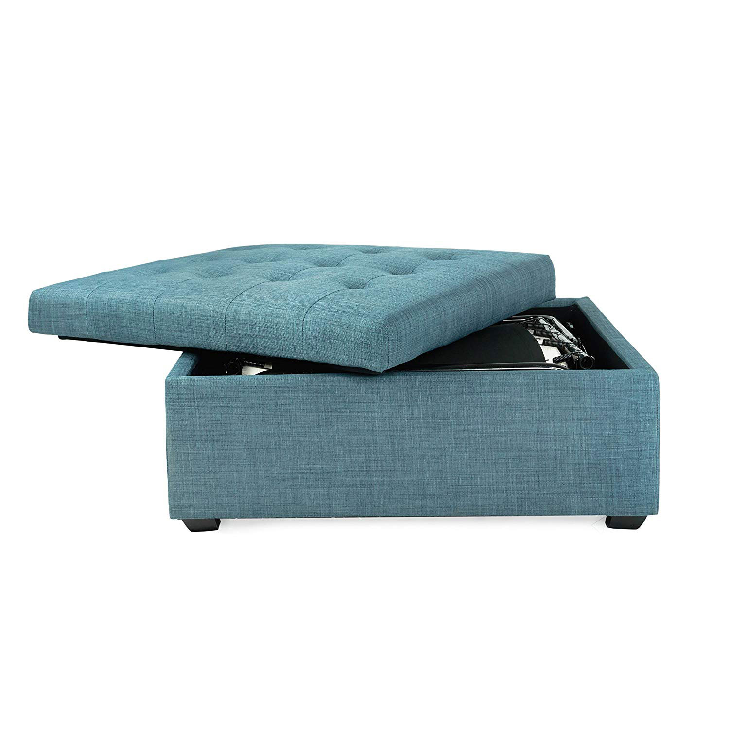 SpaceMaster iBed Convertible Ottoman Fold Out Hideaway Guest Bed, Blue ...