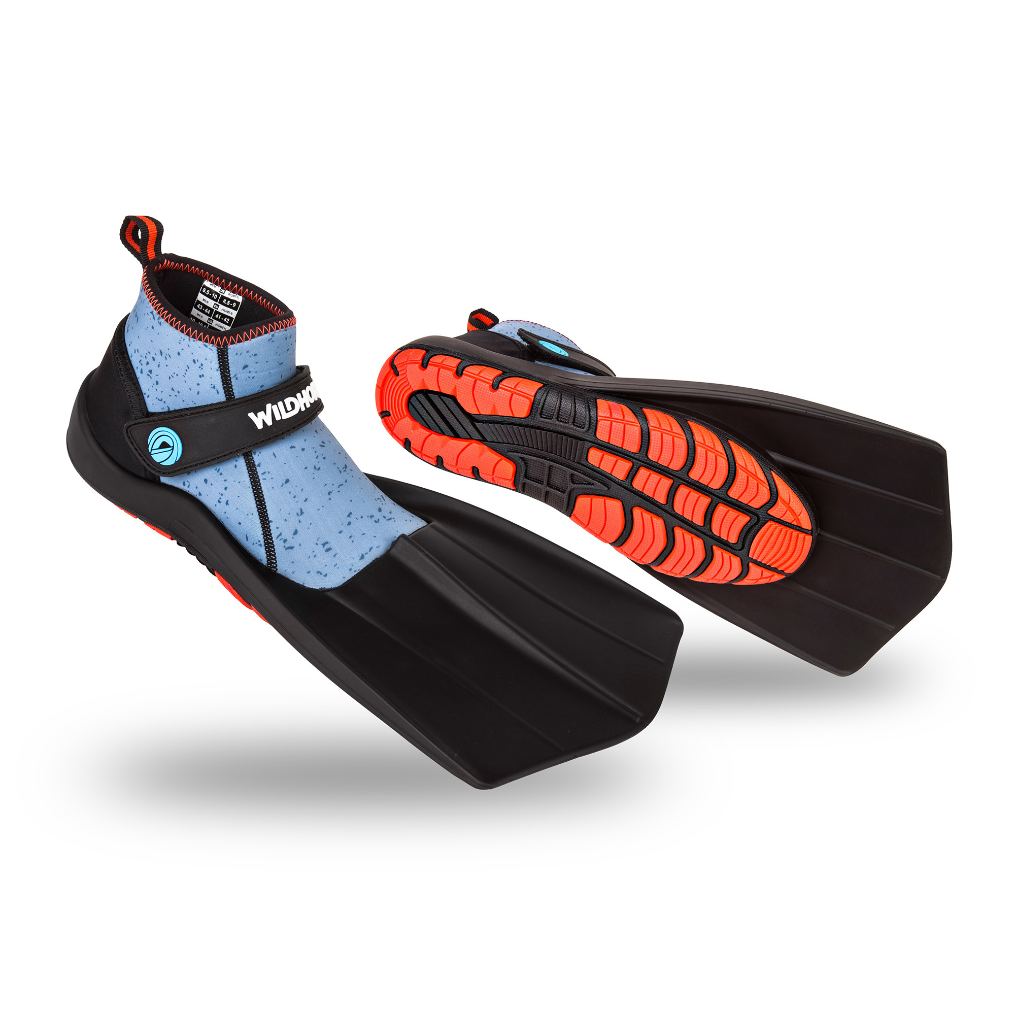 Wildhorn Topside Hydro Compact Swim Water Snorkel Flippers Fins Men and