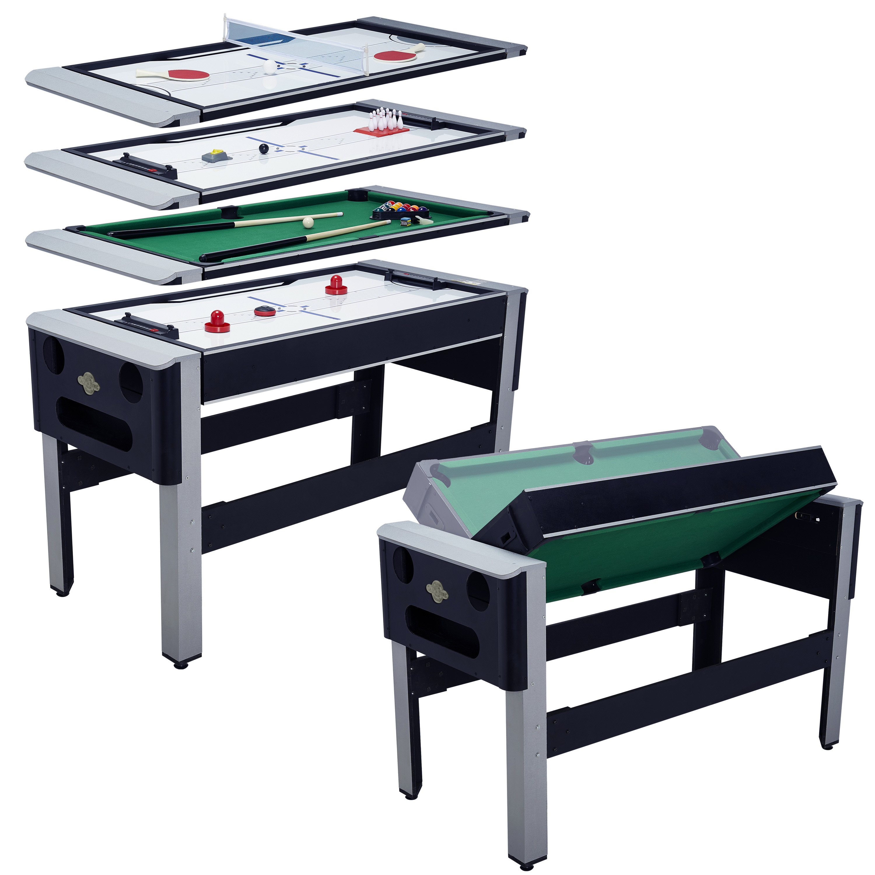 Lancaster 54" 4 in 1 Pool Bowling Hockey Table Tennis Combo Arcade Game Table 821735520133 eBay