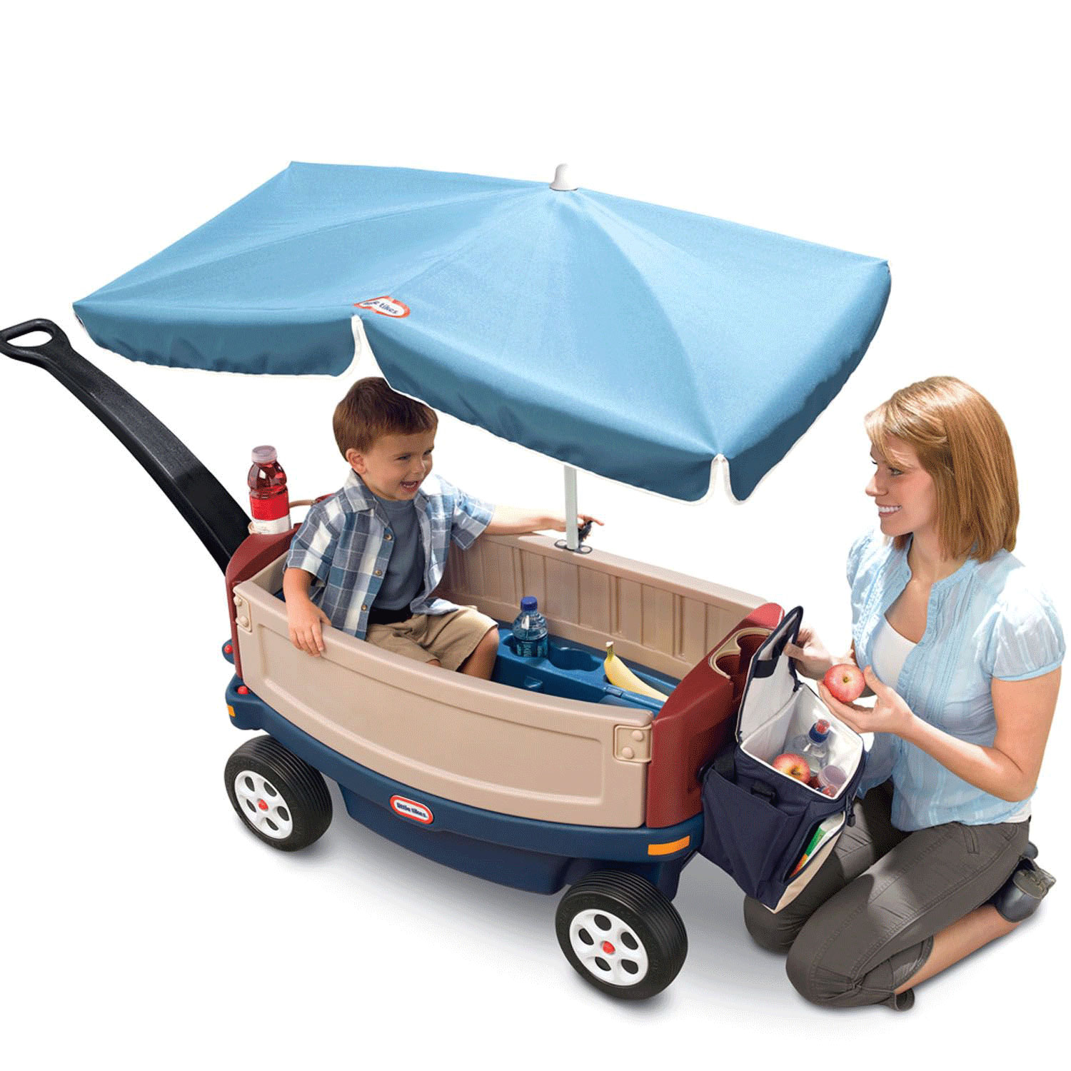 Little Tikes Kids Deluxe Ride and Relax Toy Pull Wagon with Umbrella