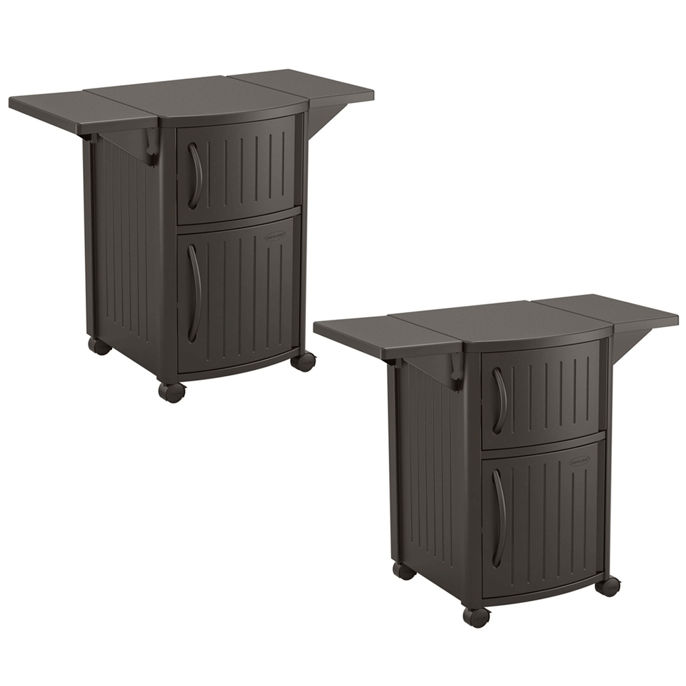 Suncast Counter Outdoor Meal Serving Station And Patio Cabinet