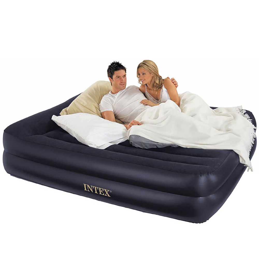 Intex 67701E Pillow Rest Air Bed Mattress w/Built In Air Pump & Pillow
