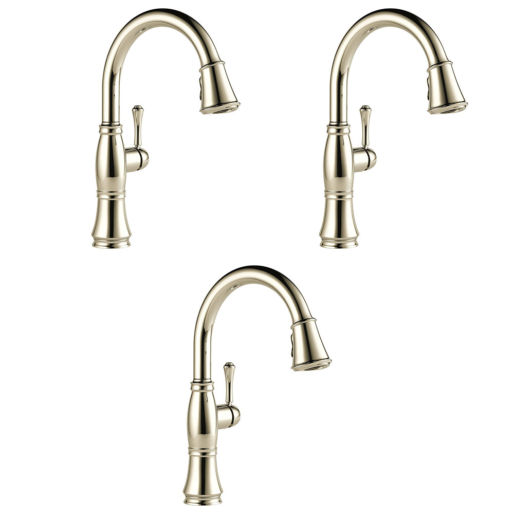 Delta Faucets Cassidy Single Handle Kitchen Faucet, Polished Nickel (3 Pack) 840023883033 eBay