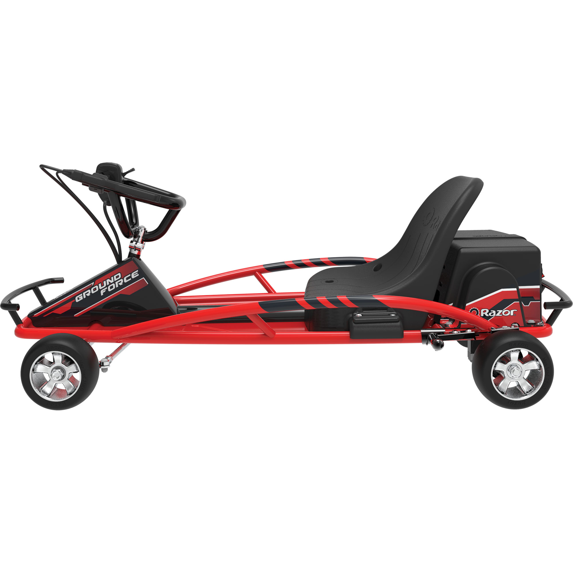 Razor Ground Force 24V Rechargeable Electric Go Kart, up to 12 MPH, Red