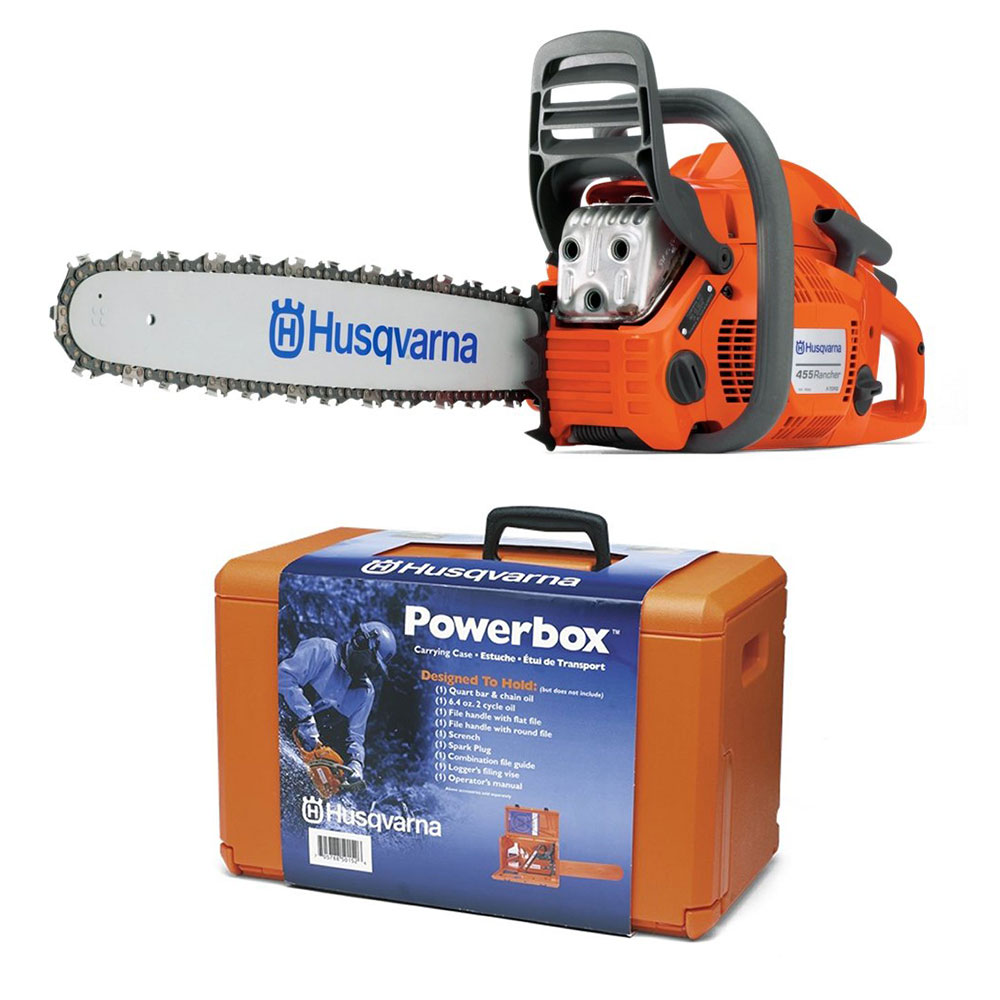 Husqvarna Powerbox Chainsaw Carrying Case & 455 Rancher 20" Gas Powered