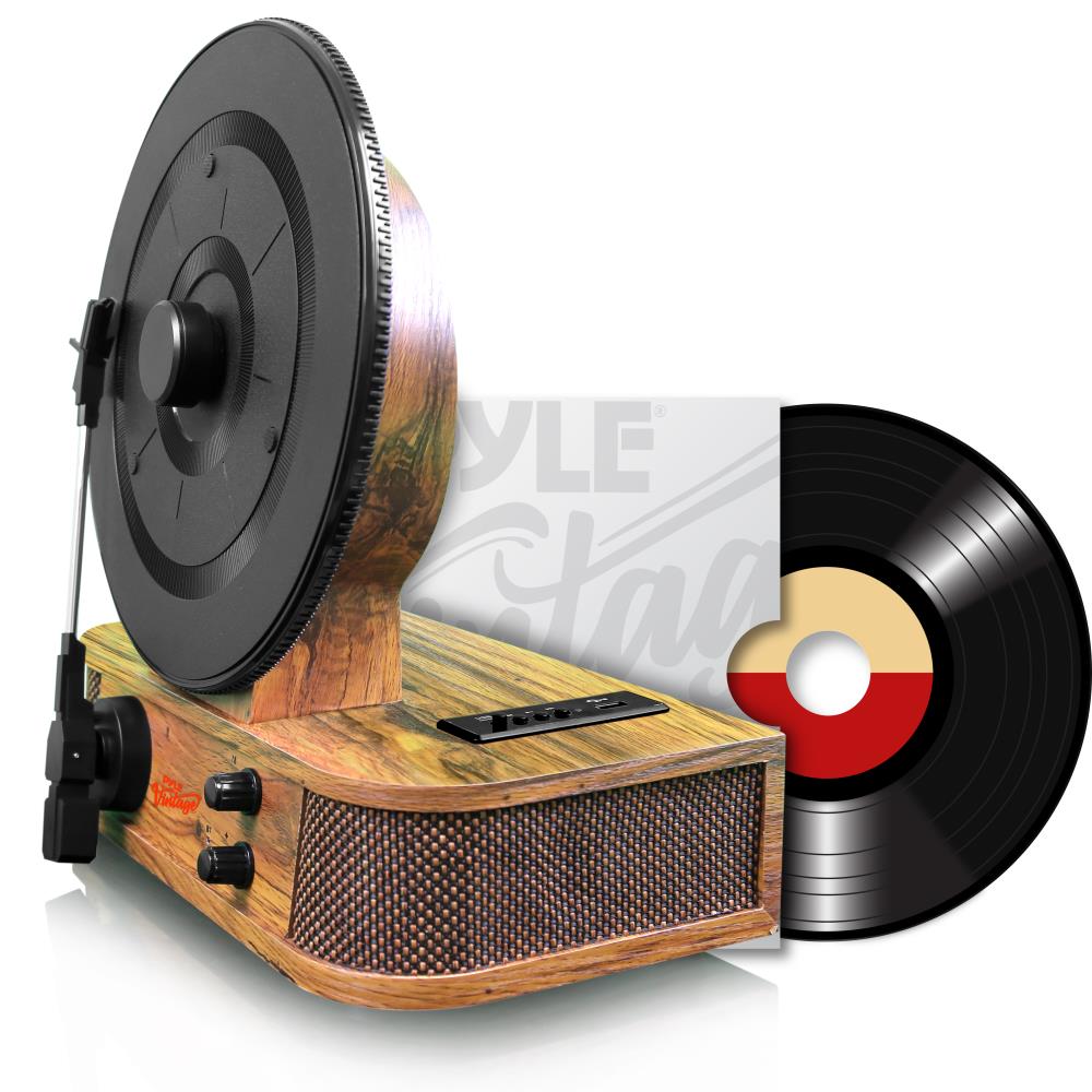Pyle Classic Vintage Style Vertical/Standing Bluetooth Turntable Record