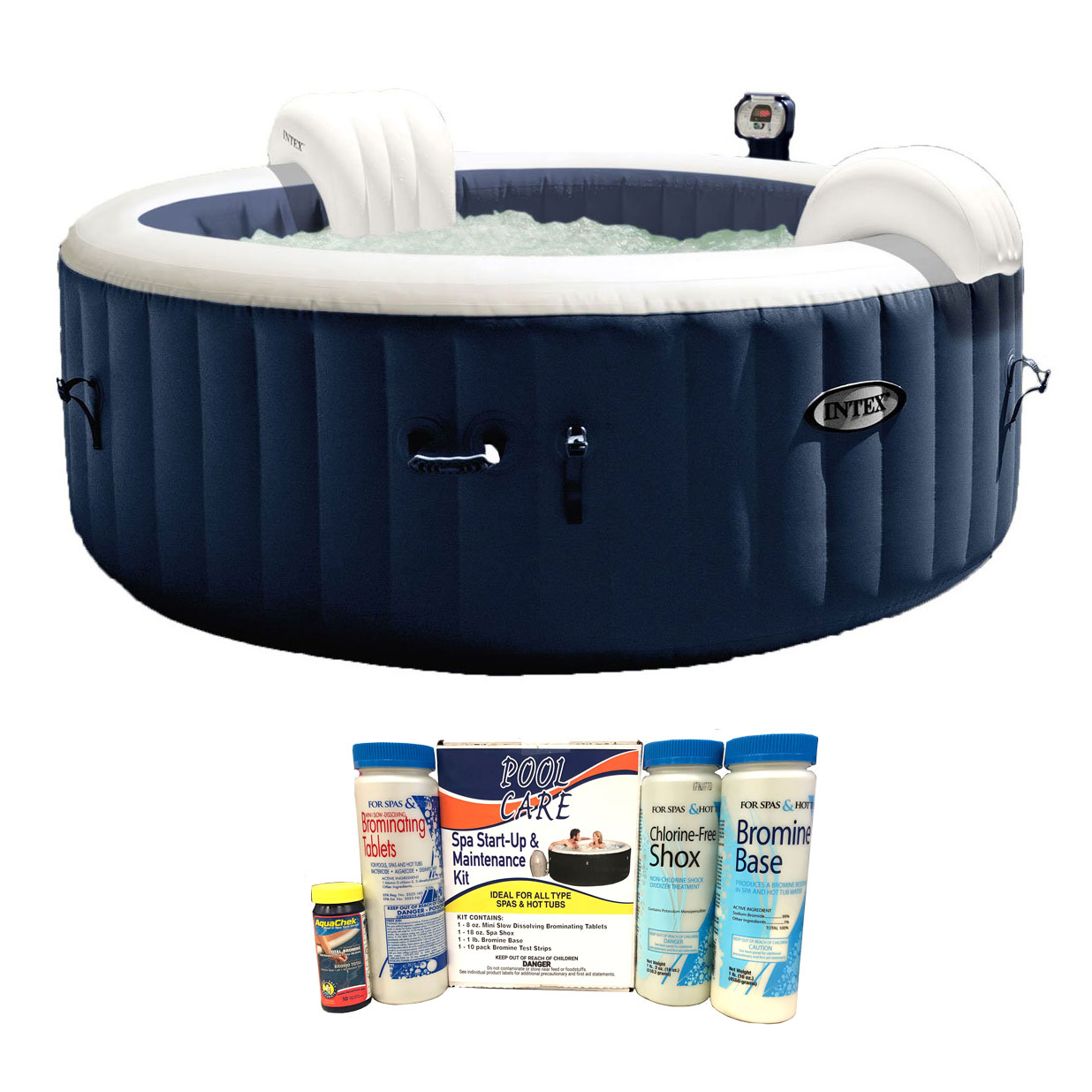 Details About Intex 28405e Pure Spa 4 Person Inflatable Hot Tub W Maintenance Kit Bromine