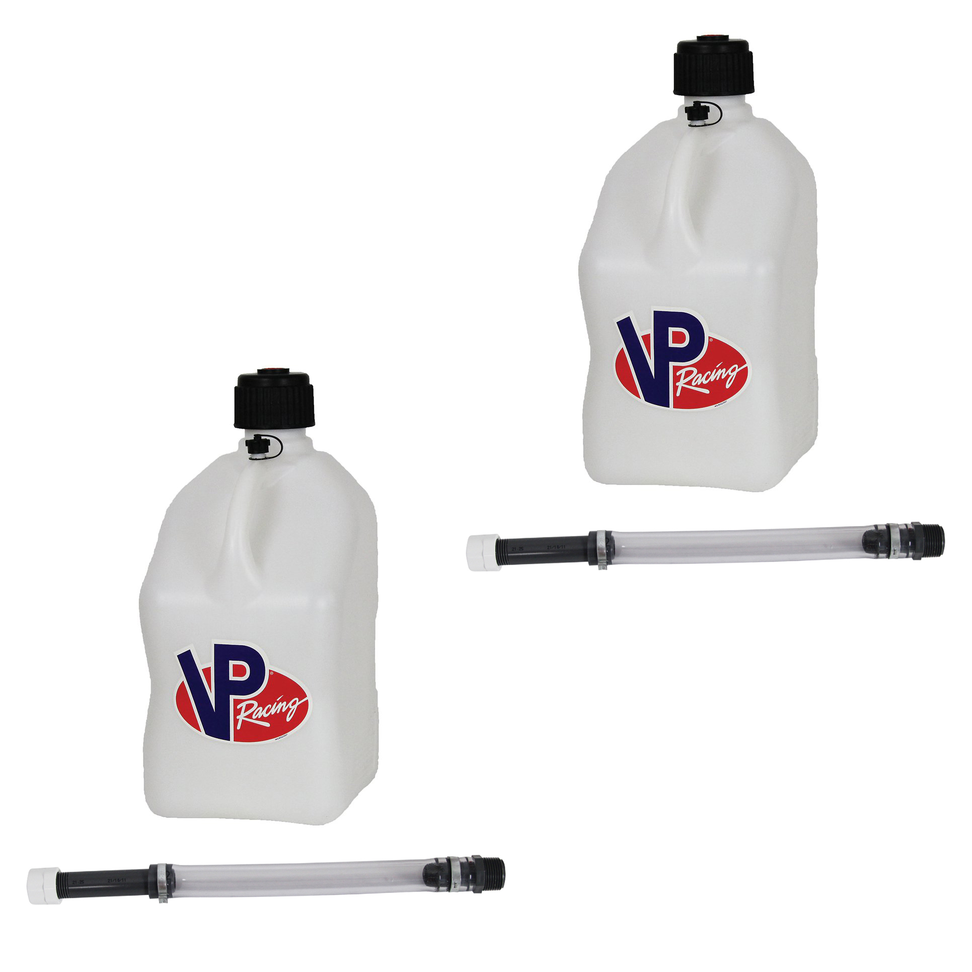 VP Racing 5 Gallon Motorsport Racing Fuel Gas Can (2 Pack) & 14" Hose