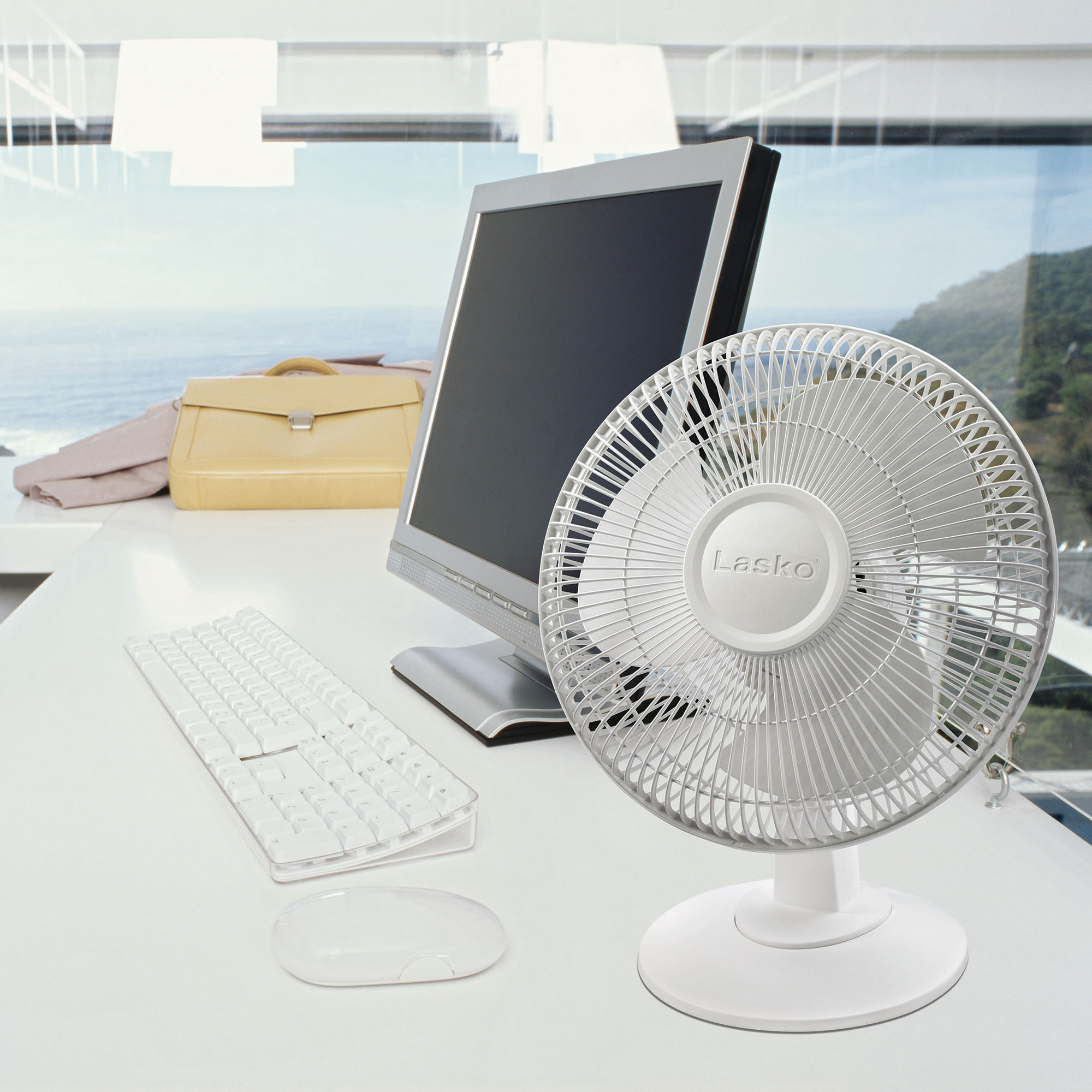 Lasko 12 Inch 3Speed Ultra Quiet Oscillating Table Top Desk Fan, 4