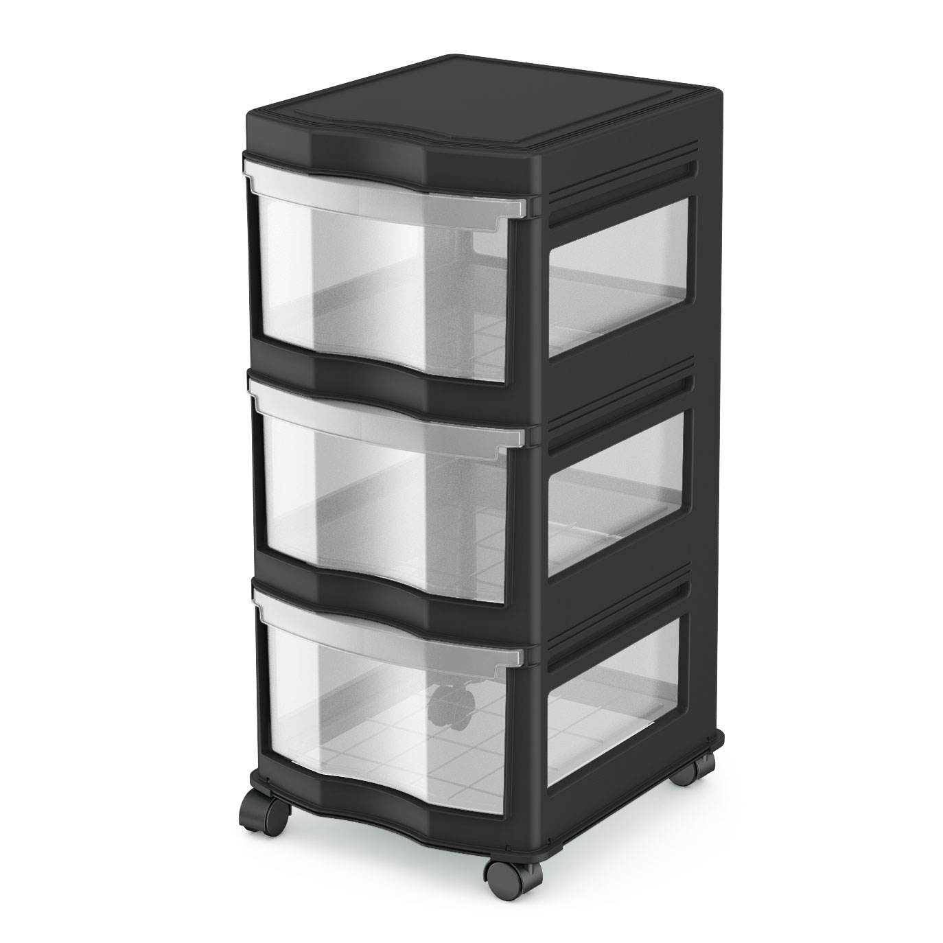 Life Story Classic 3 Shelf Storage Organizer Plastic Drawers, Black (2