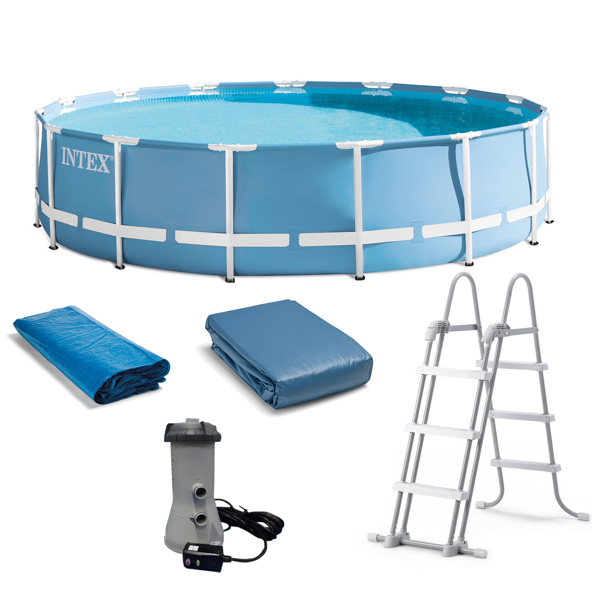 Intex 15 Feet x 42 Inches Prism Frame Pool Set with Ladder